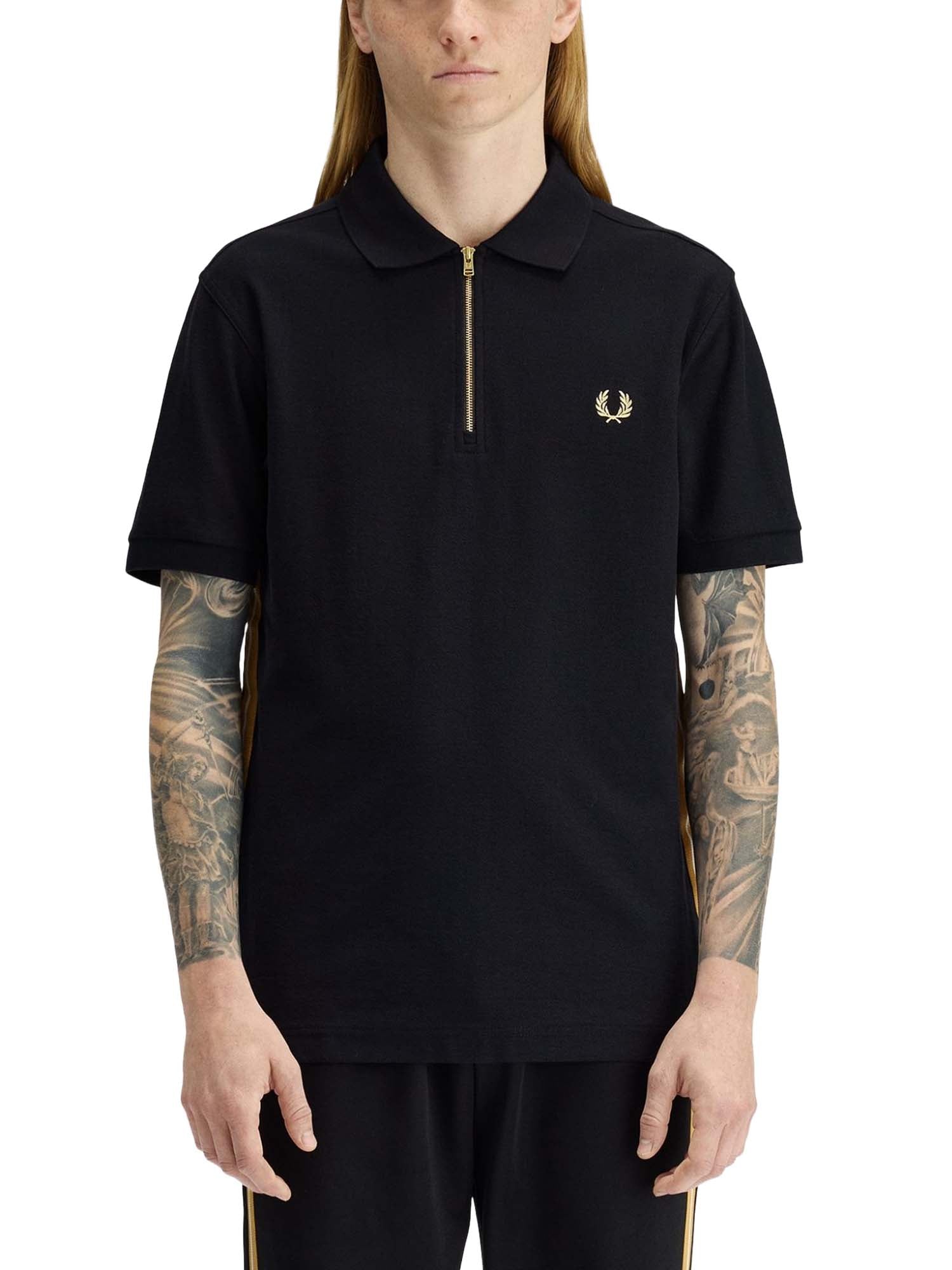 Fred Perry Polo con fettuccia a righe Nero