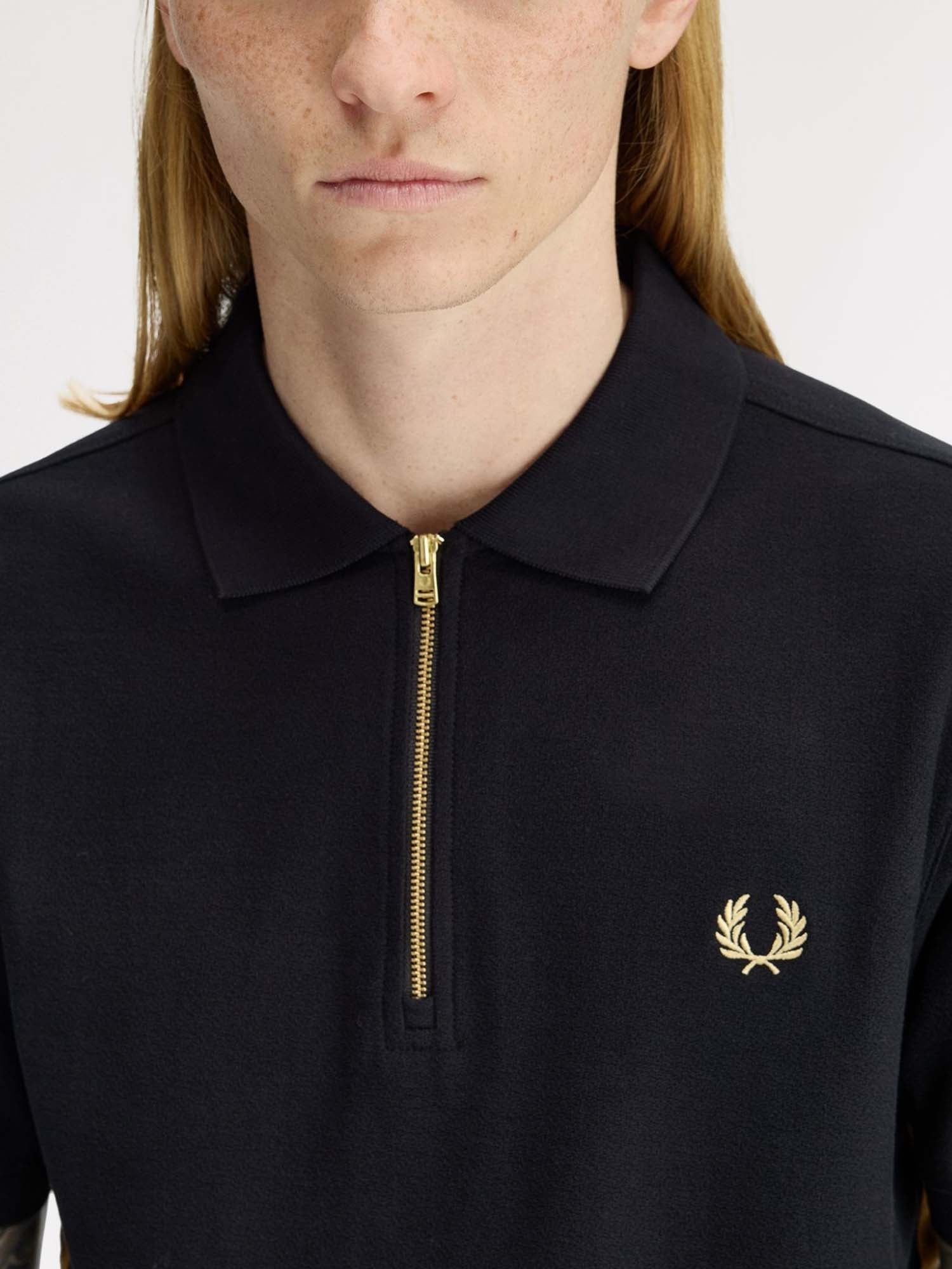 Fred Perry Polo con fettuccia a righe Nero