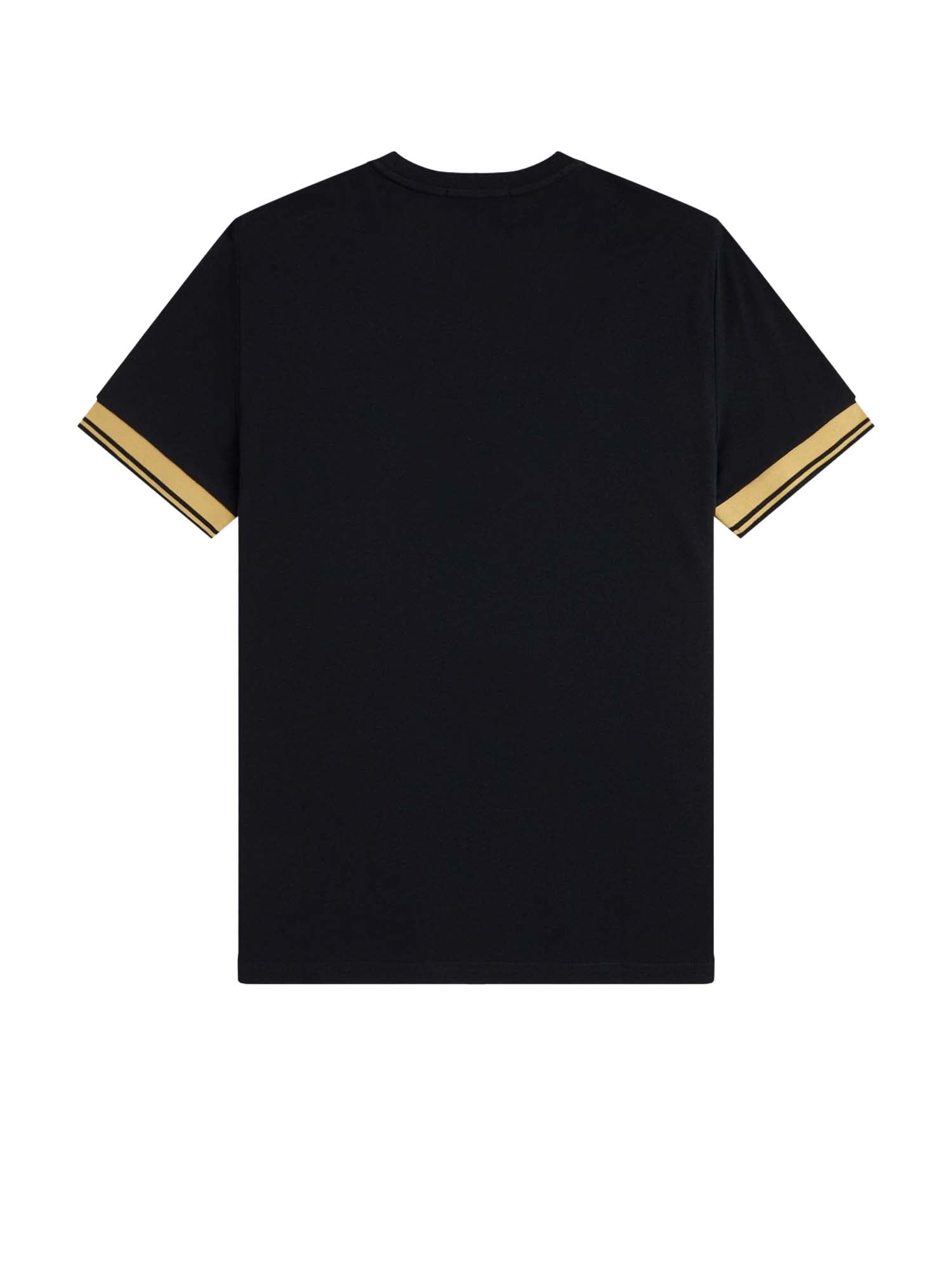Fred Perry T-shirt con doppia riga sul bordo manica Nero