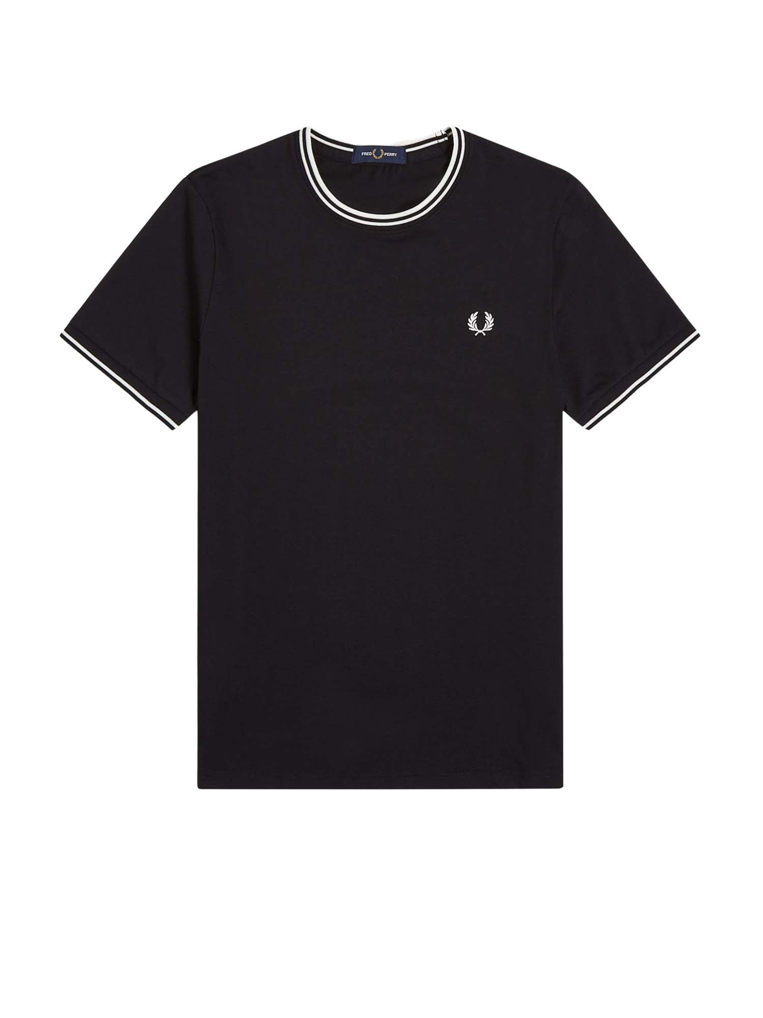 Fred Perry T-shirt con doppia riga Nero