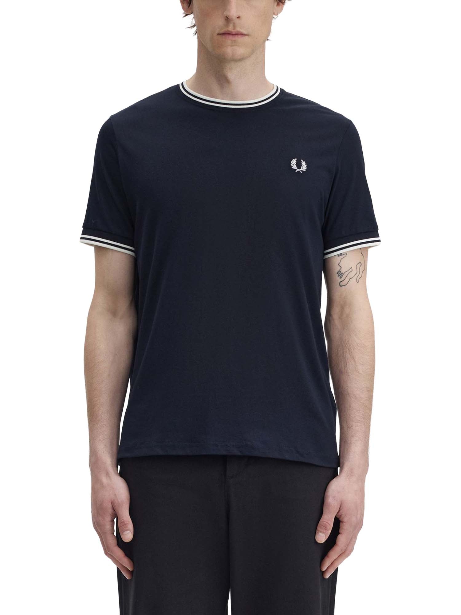 Fred Perry T-shirt con doppia riga Blu