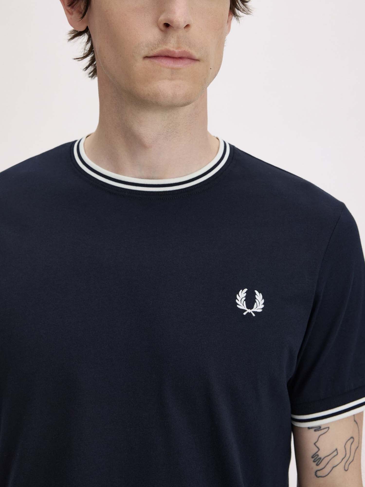 Fred Perry T-shirt con doppia riga Blu