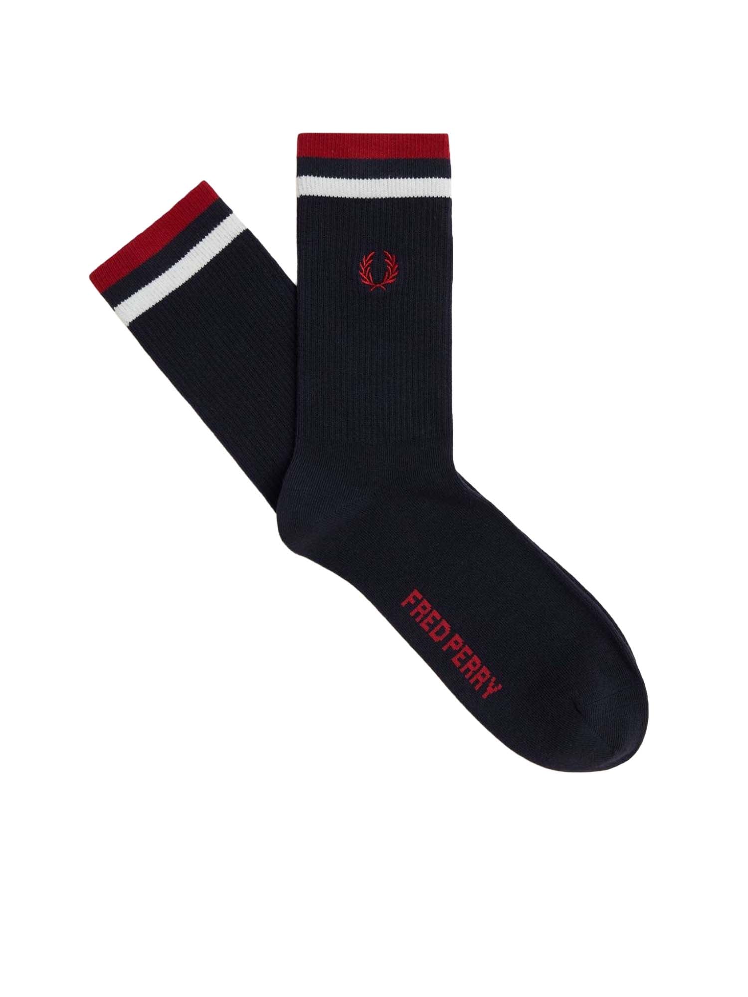 Fred Perry Calzini sportivi con doppia riga Bianco