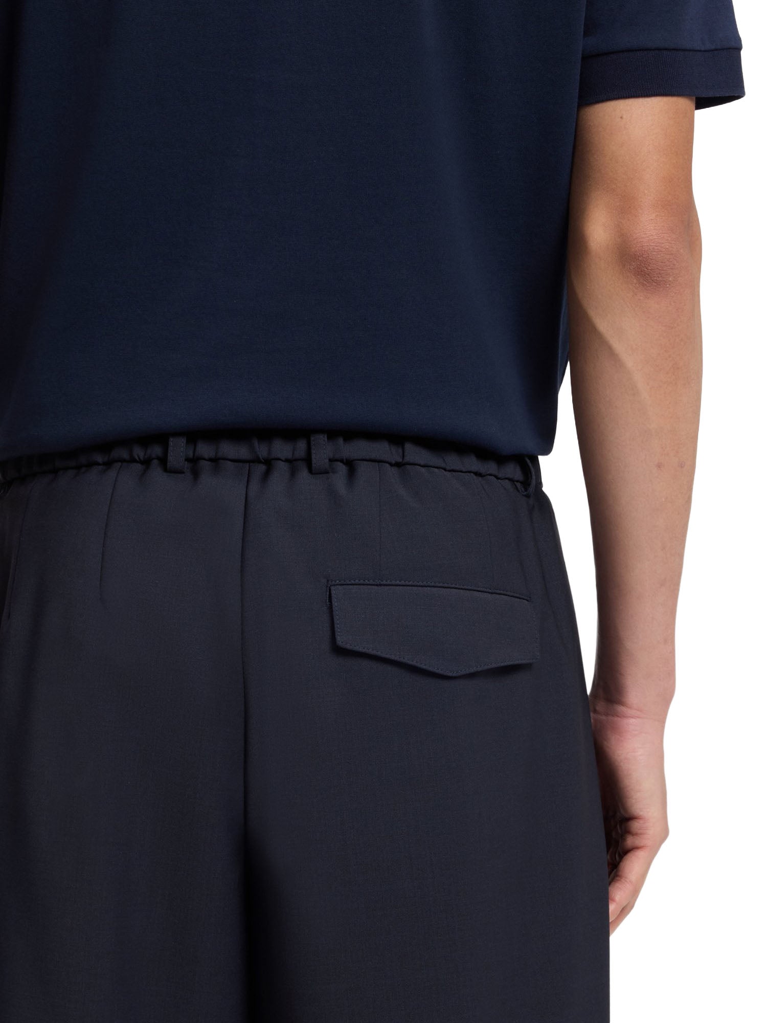 Boss Pantaloni con fit affusolato in tessuto elasticizzato Blu