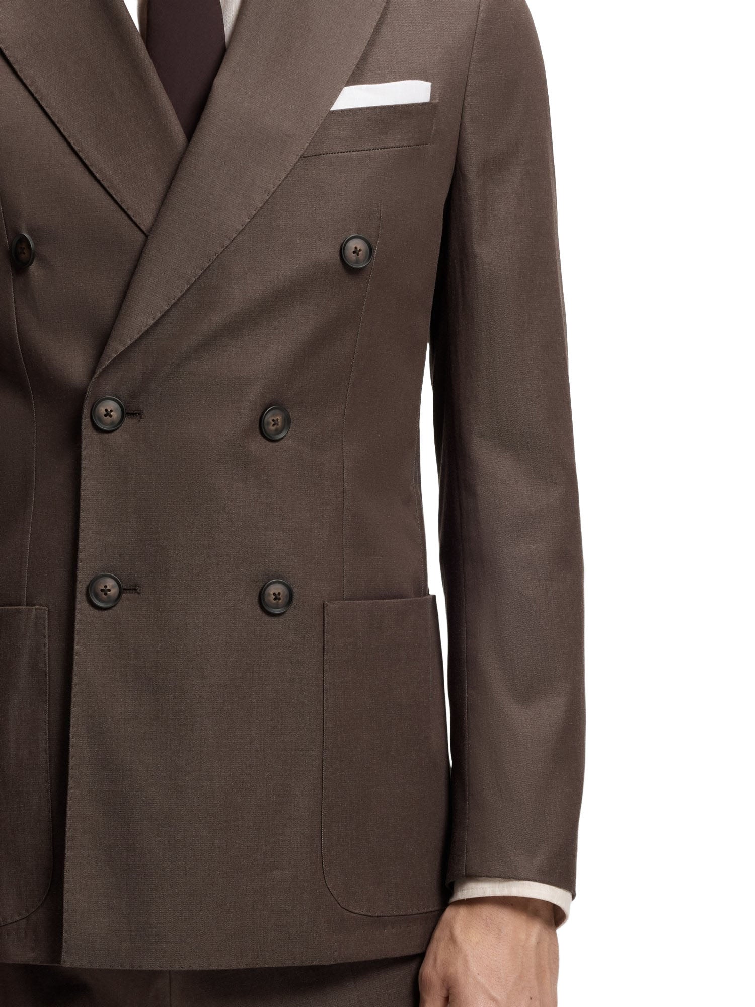 Boss Abito Slim Fit Due Pezzi in Cotone Elasticizzato Marrone