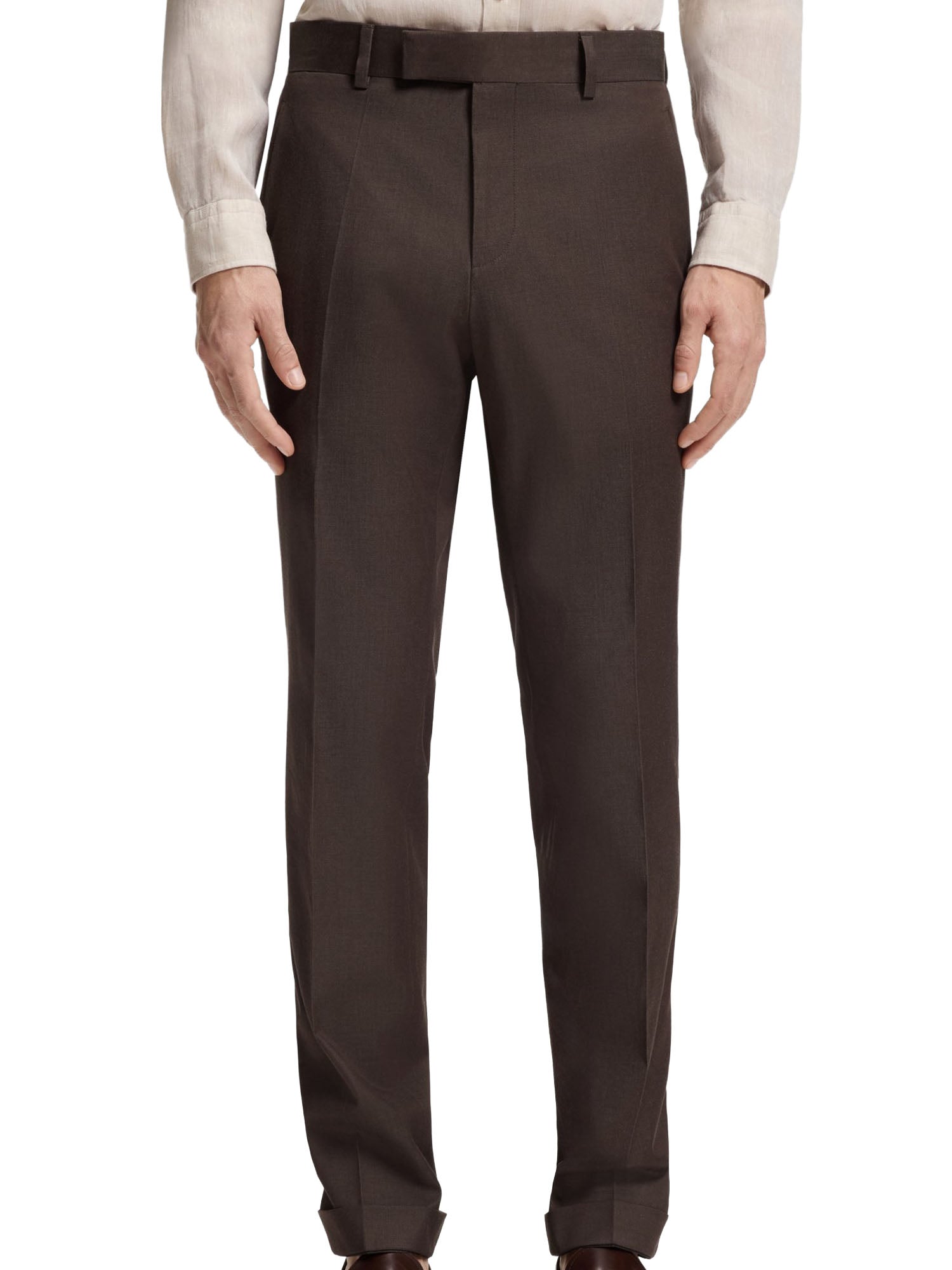 Boss Abito Slim Fit Due Pezzi in Cotone Elasticizzato Marrone