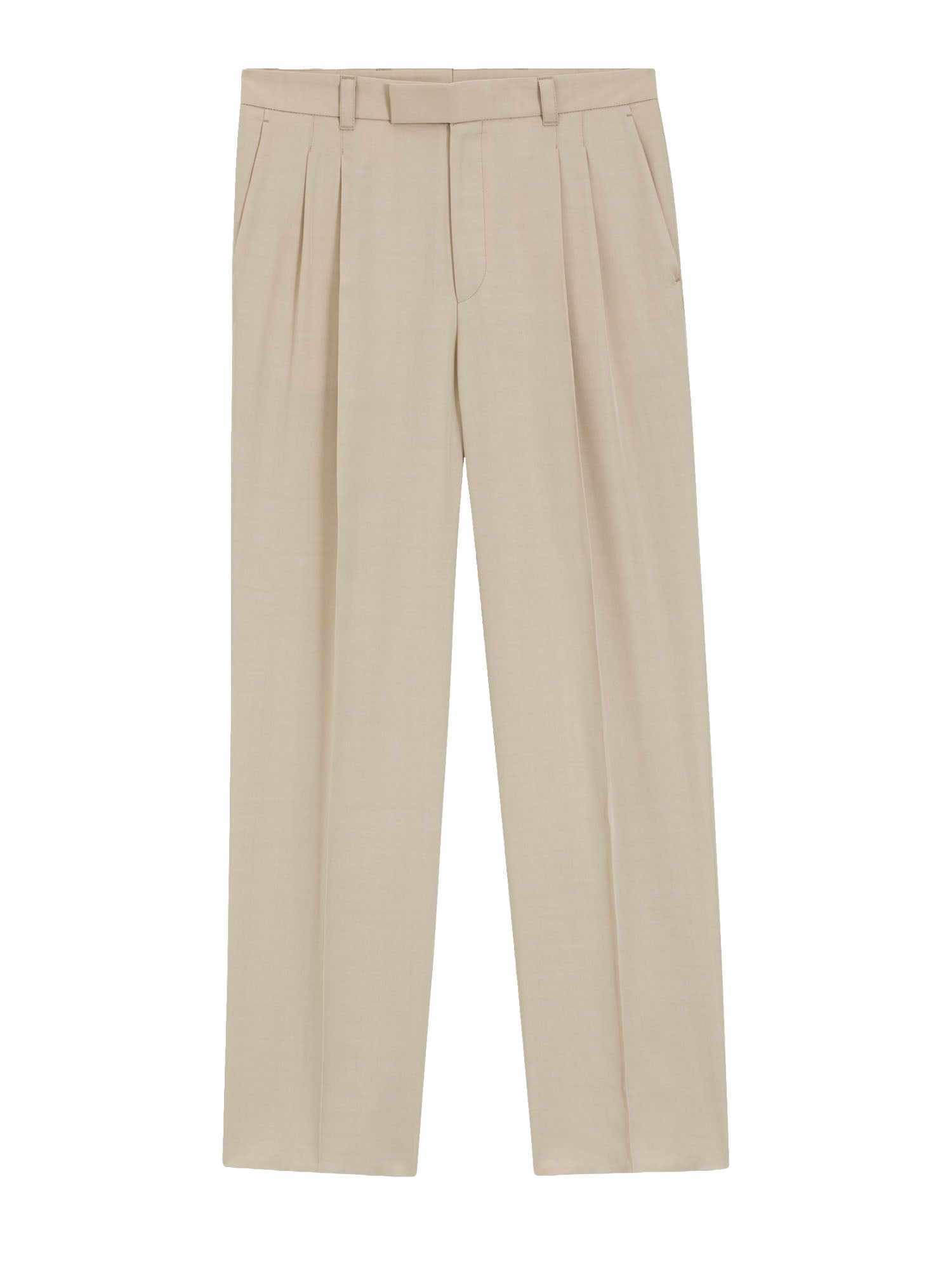Boss Pantaloni Oversized fit in Cotone Elasticizzato con Doppie Pieghe Beige