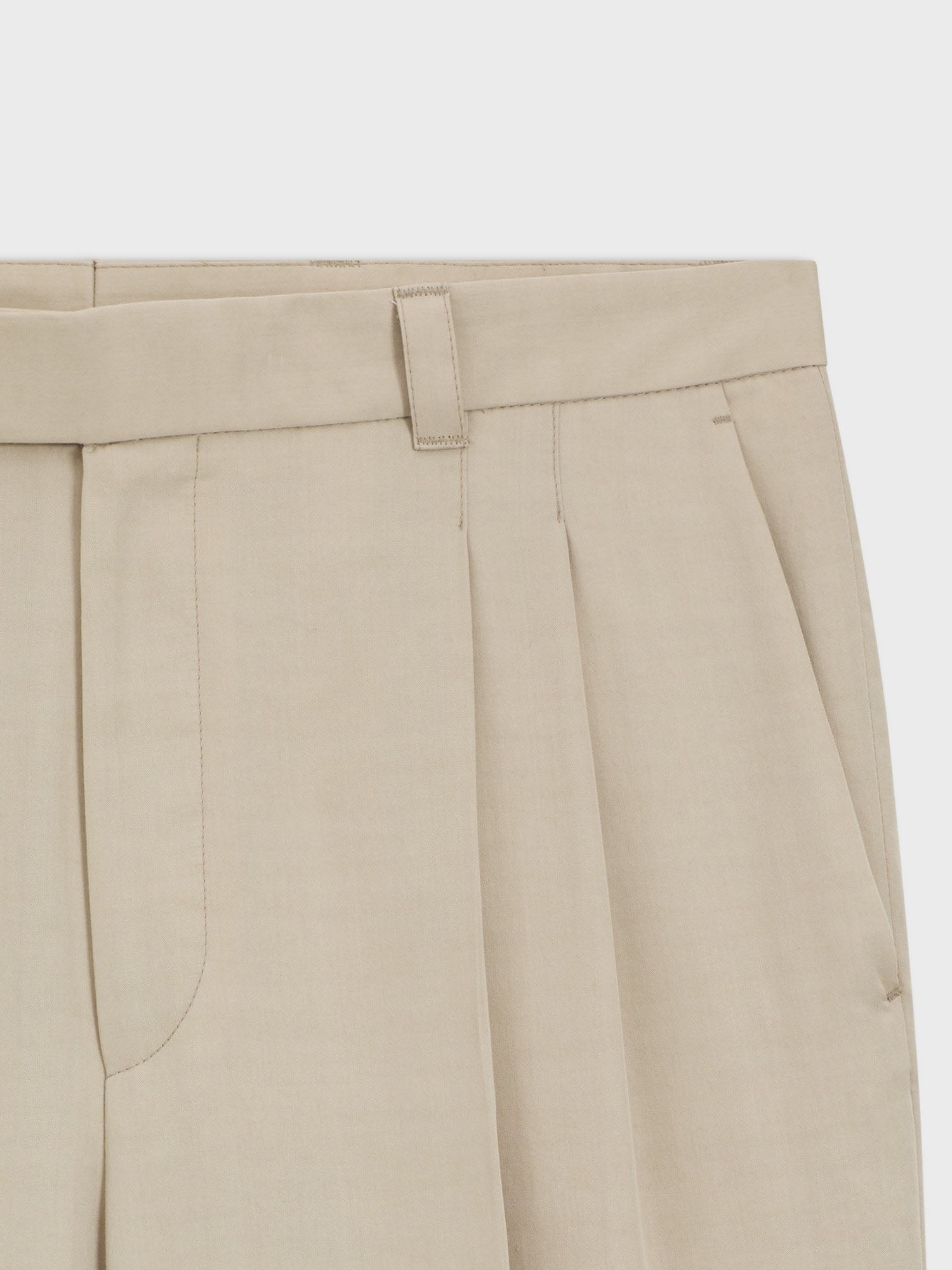Boss Pantaloni Oversized fit in Cotone Elasticizzato con Doppie Pieghe Beige