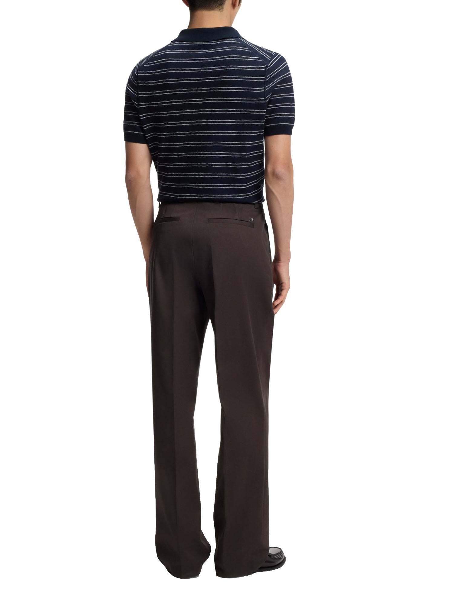 Boss Pantaloni Oversized fit in Cotone Elasticizzato con Doppie Pieghe Marrone