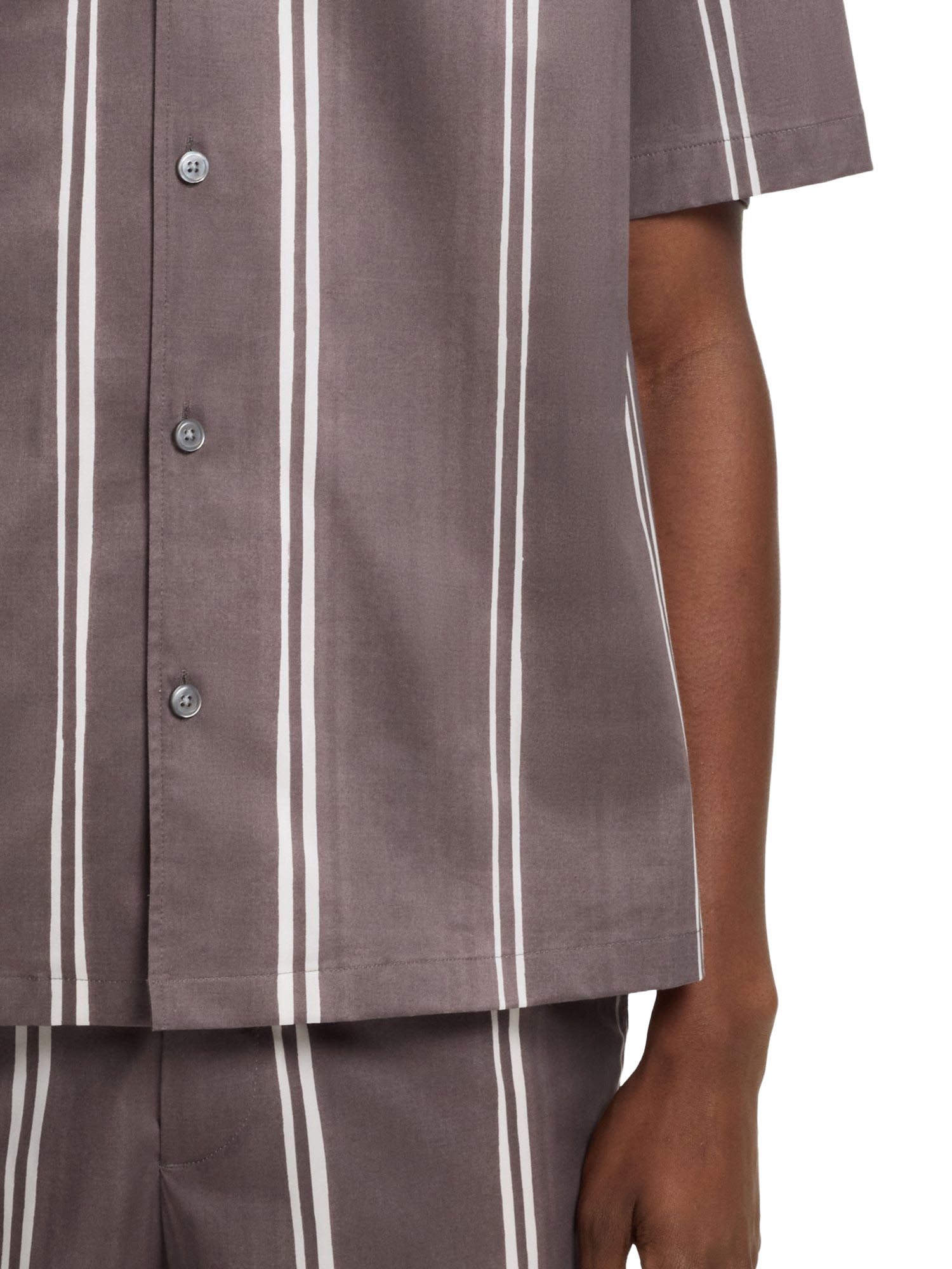 Boss Camicia relaxed fit in cotone elasticizzato a righe Viola