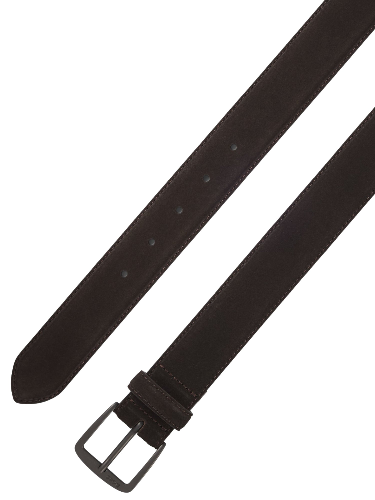 Boss Cintura in Pelle Scamosciata Italiana con Fibbia in Canna di fucile Marrone