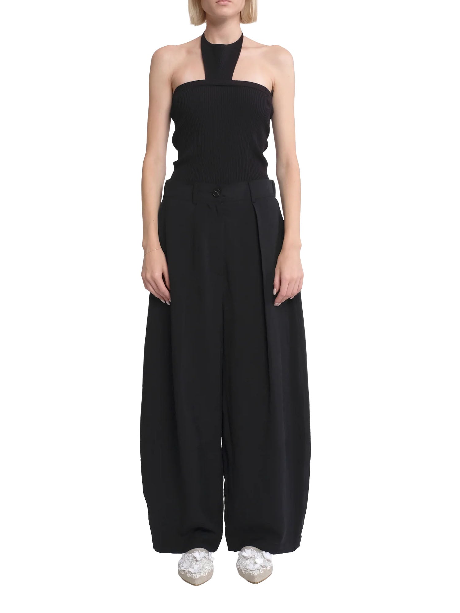 Tela9 Pantaloni Balloon Morbidi in Tencel Marrone