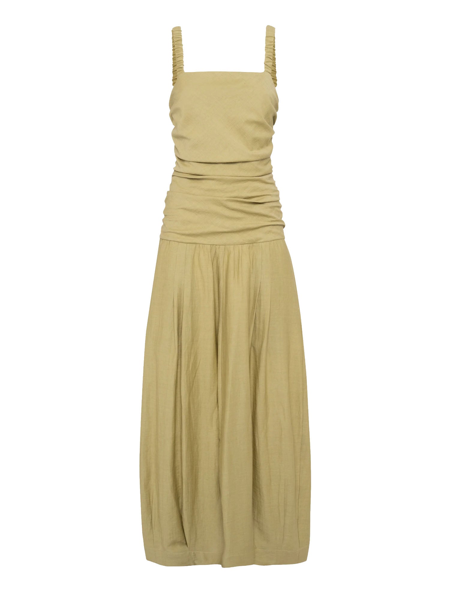 Tela9 Vestito maxi arricciato Verde