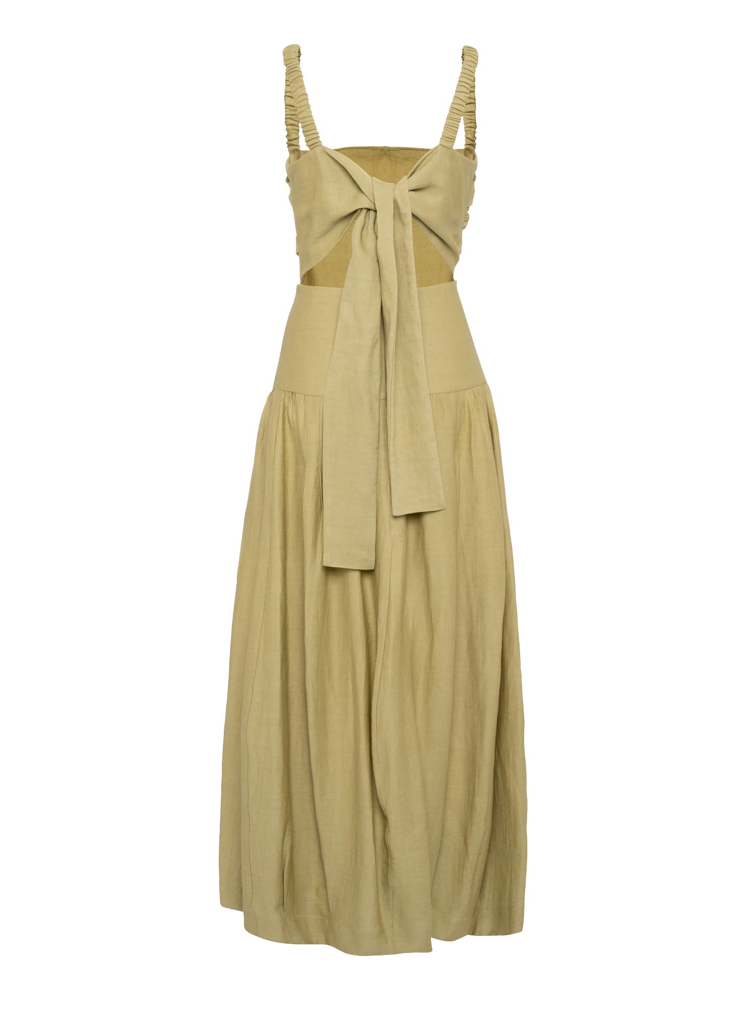 Tela9 Vestito maxi arricciato Verde