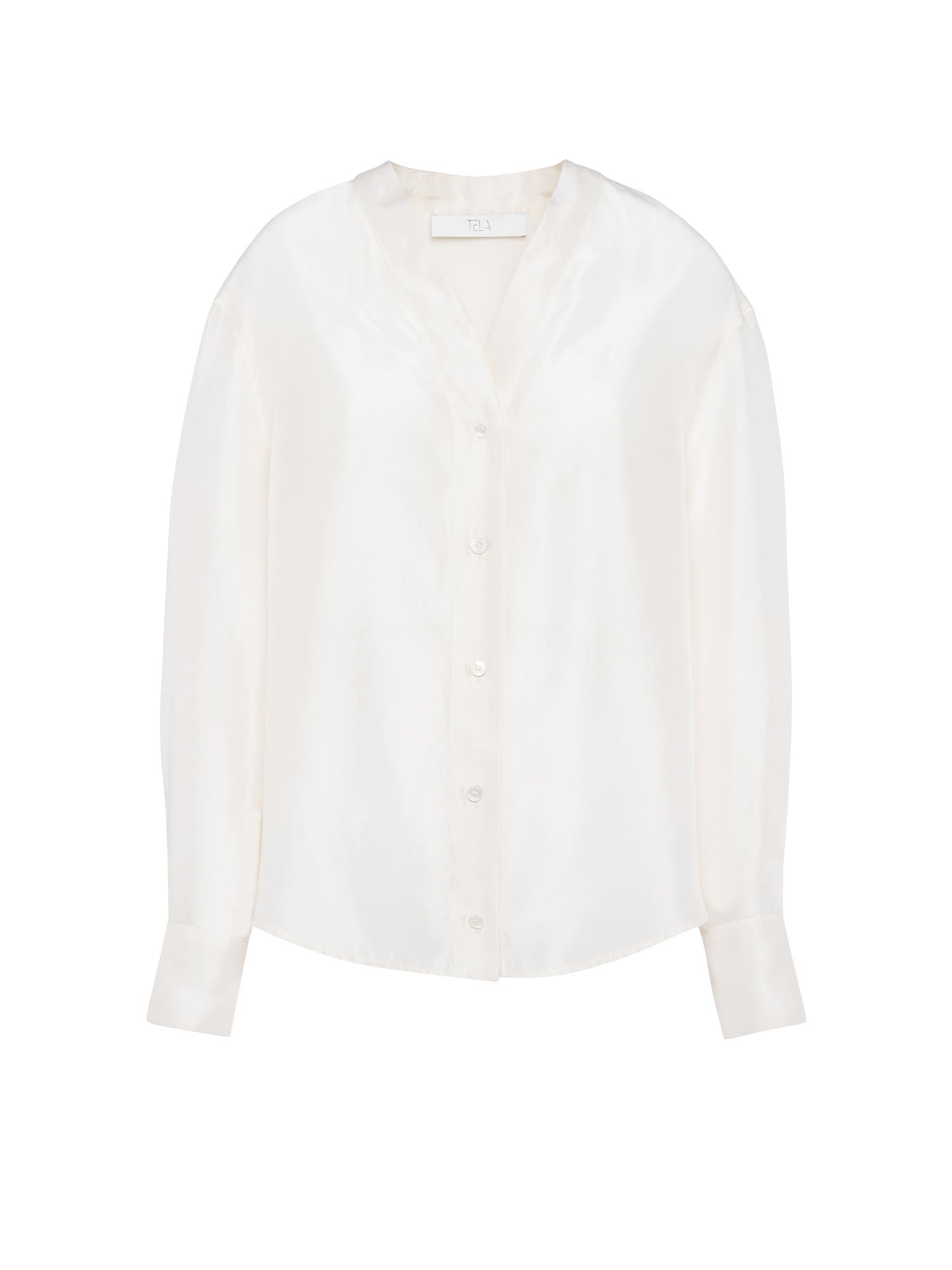 Tela9 Camicia Usignolo Habotai Silk Bianco