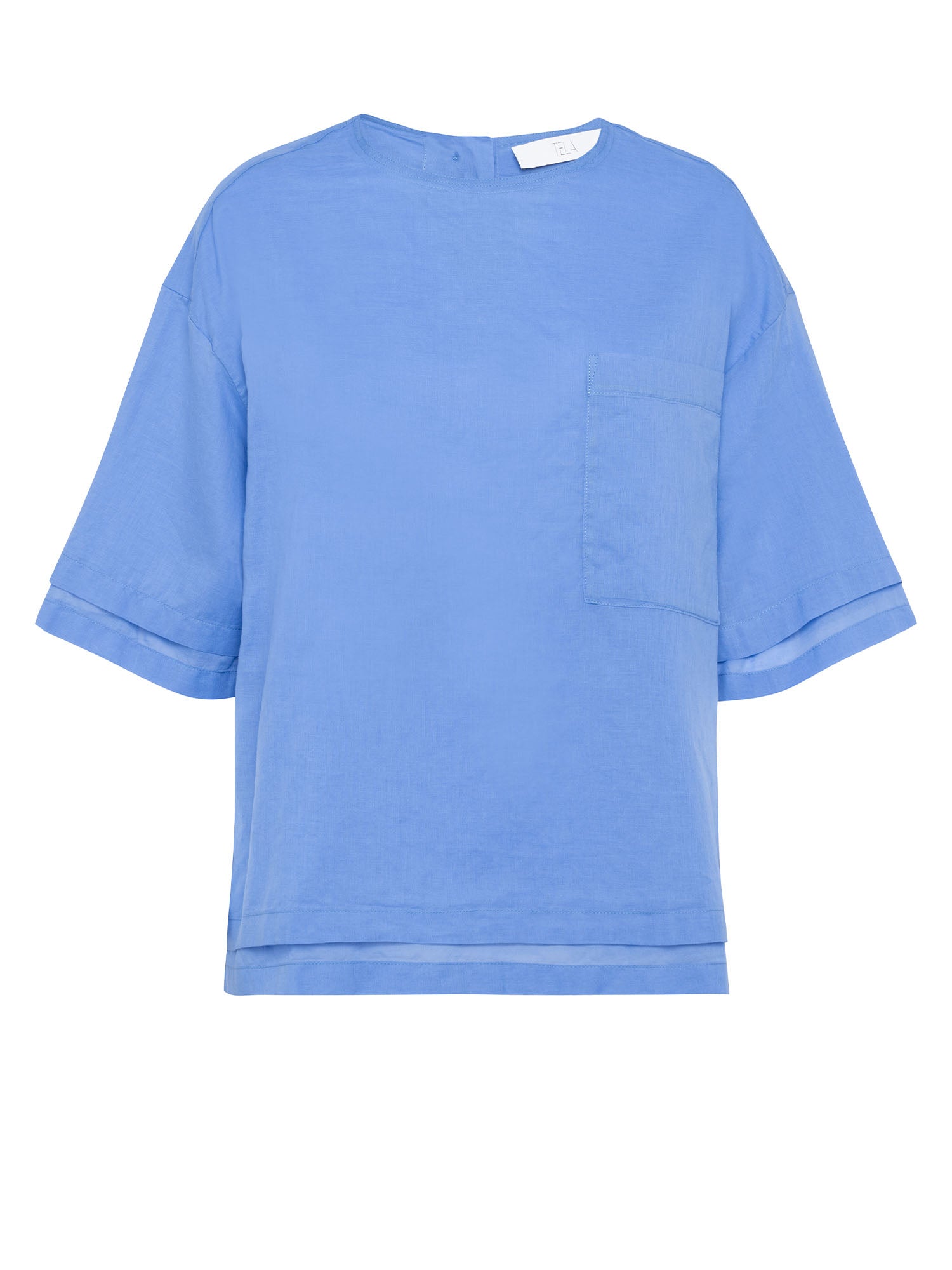 Tela9 T-shirt Papavero Mussola Azzurro