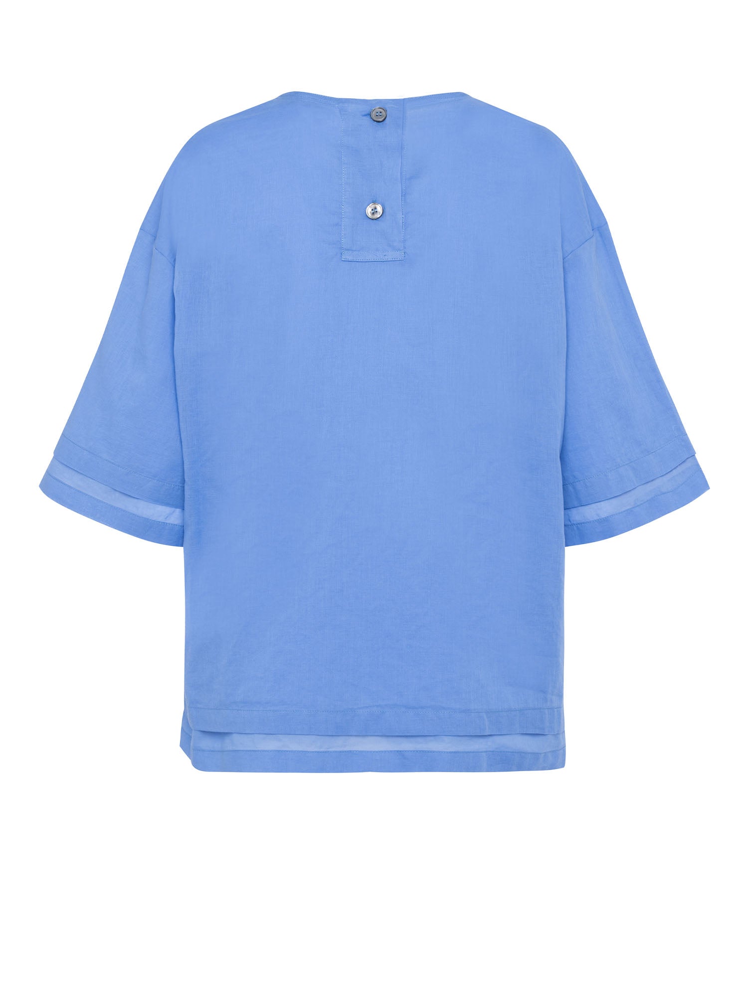 Tela9 T-shirt Papavero Mussola Azzurro