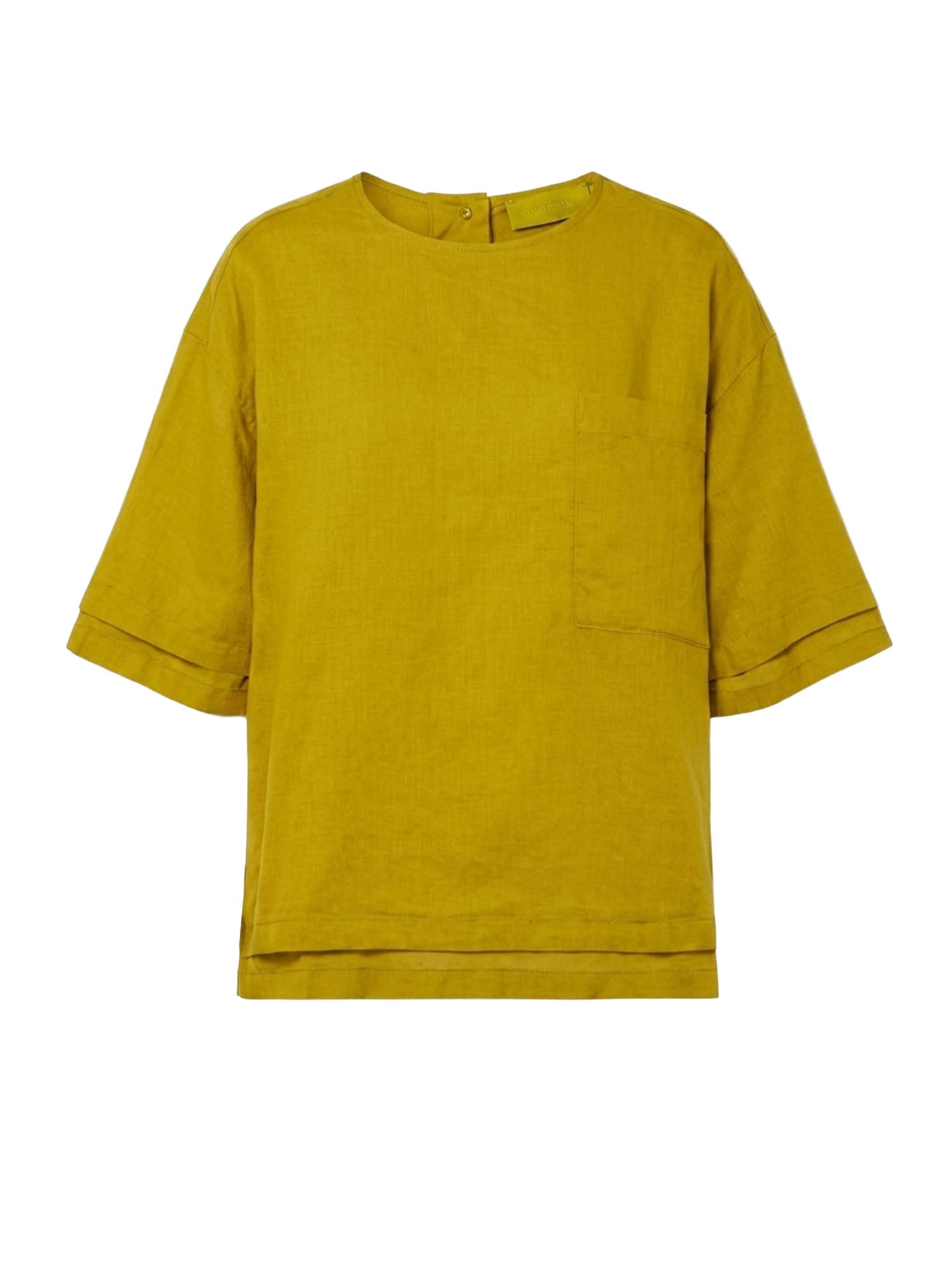 Tela9 Top camicia a maniche corte Giallo