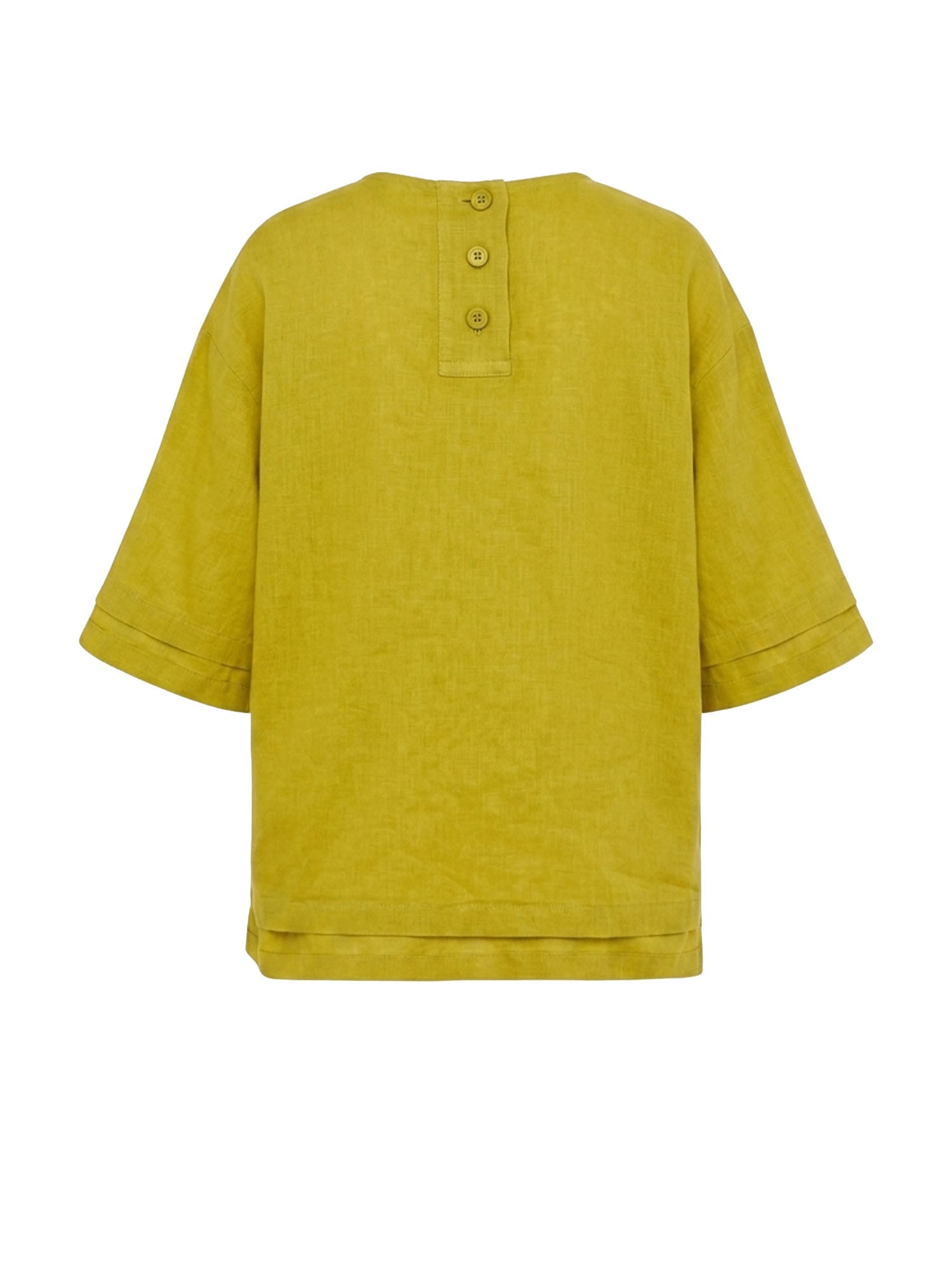 Tela9 Top camicia a maniche corte Giallo