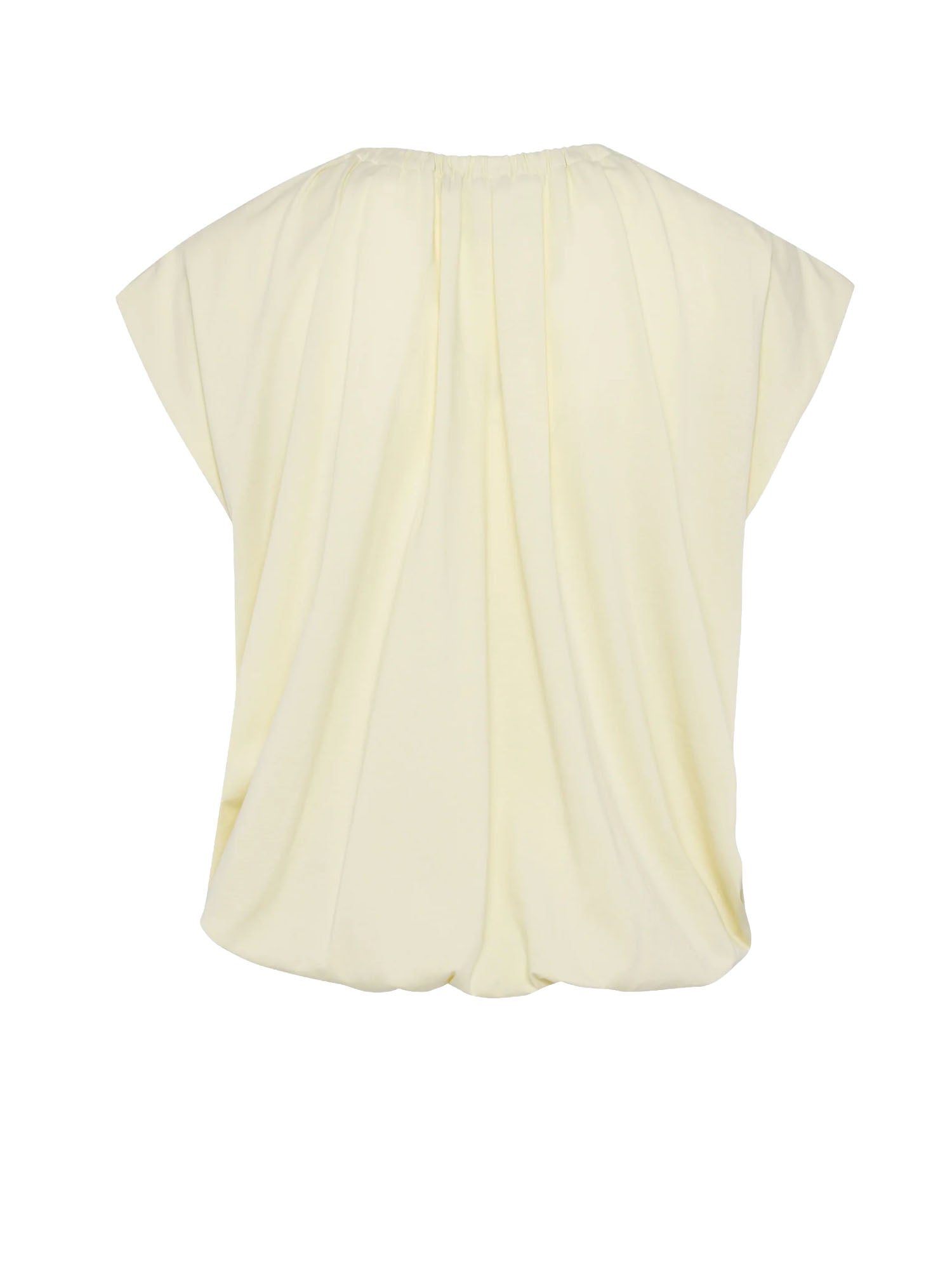 Tela9 T-shirt in cotone arricciata Bianco