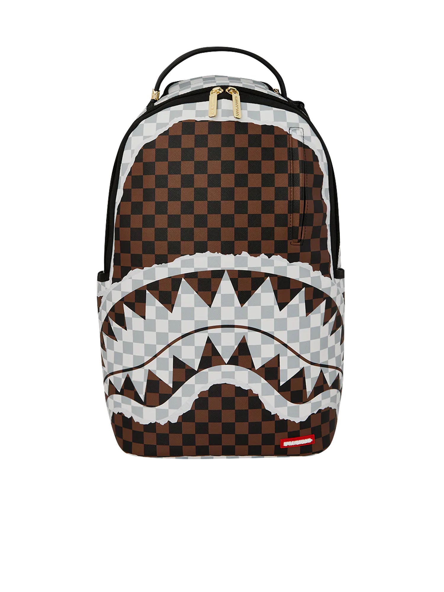 Cream And Brown Tear Check Backpack