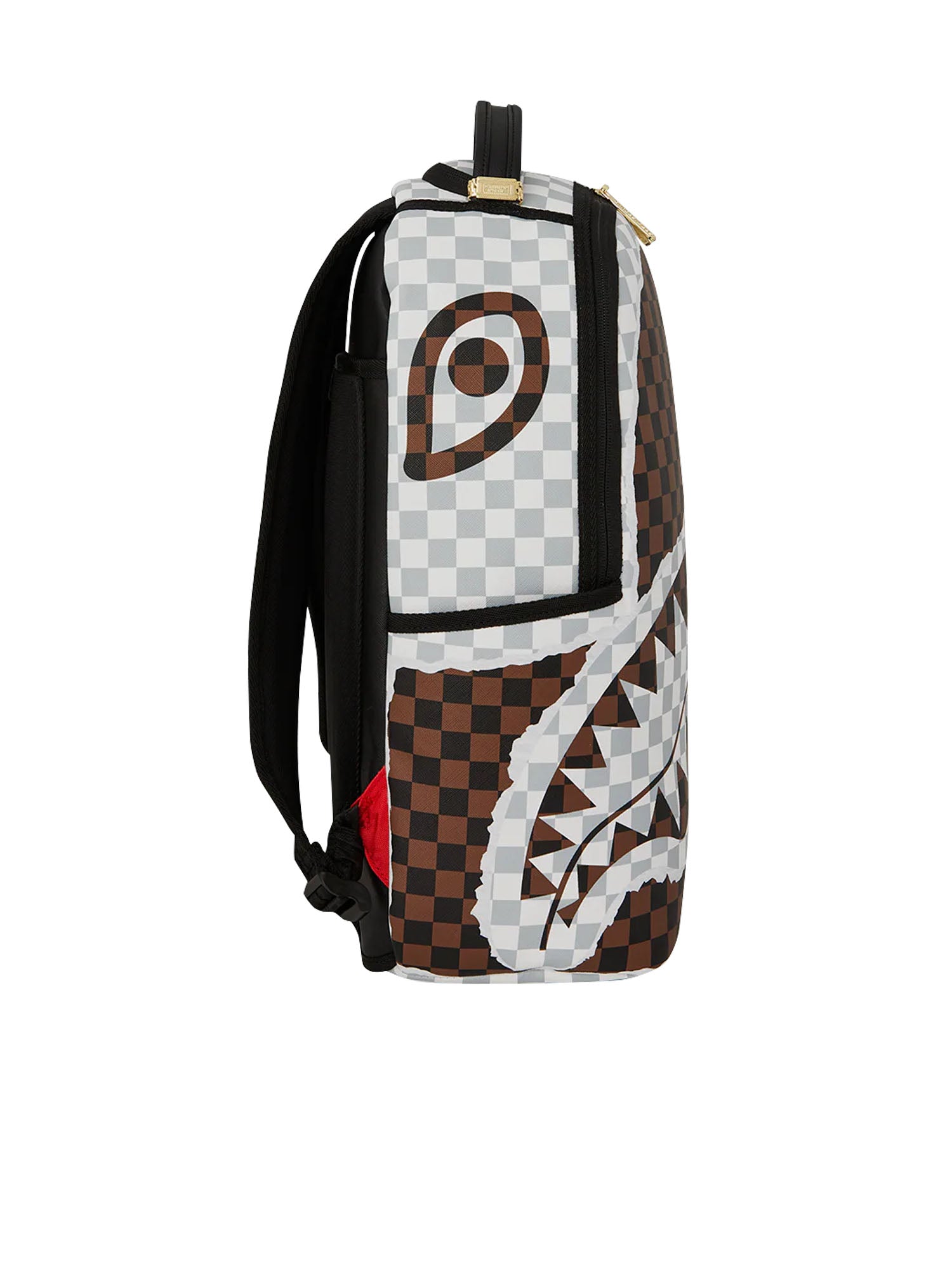 Sprayground Cream And Brown Tear Check Backpack Marrone