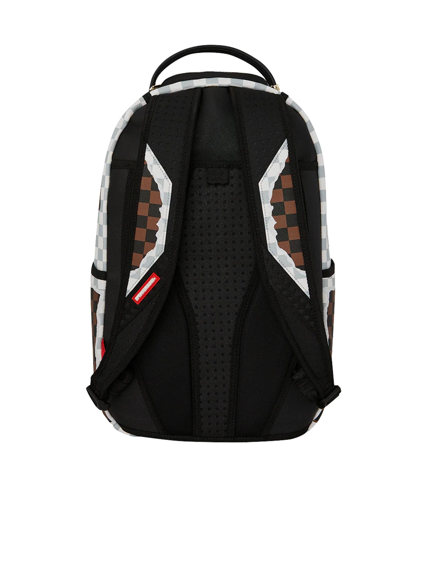 Sprayground Cream And Brown Tear Check Backpack Marrone