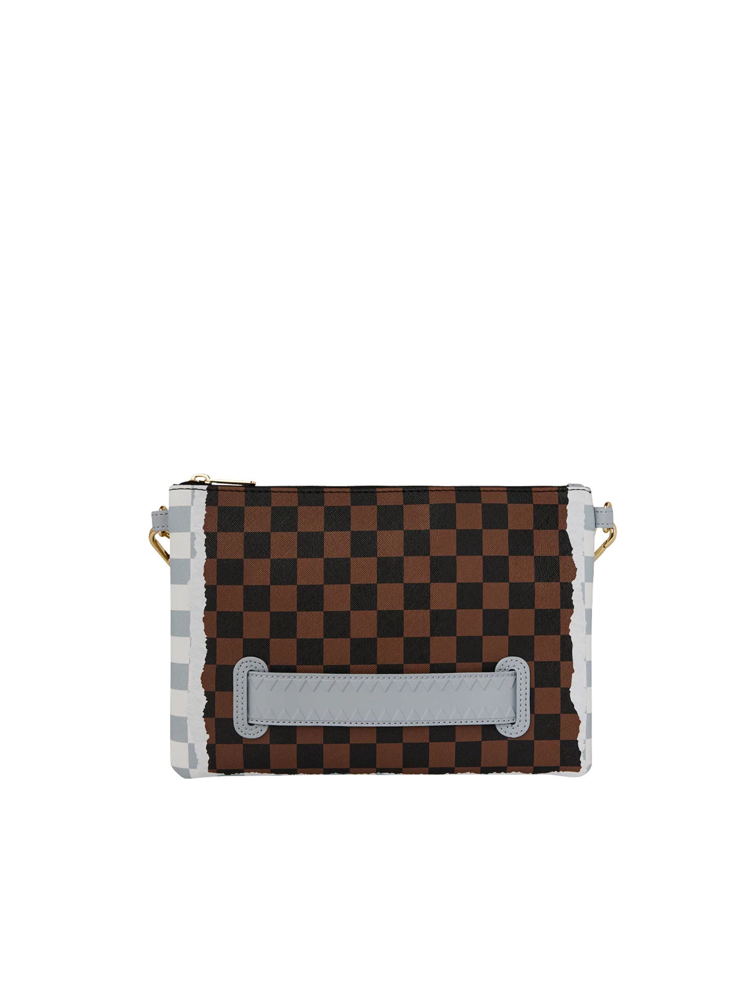 Sprayground Tear Check Crossover clutch Marrone