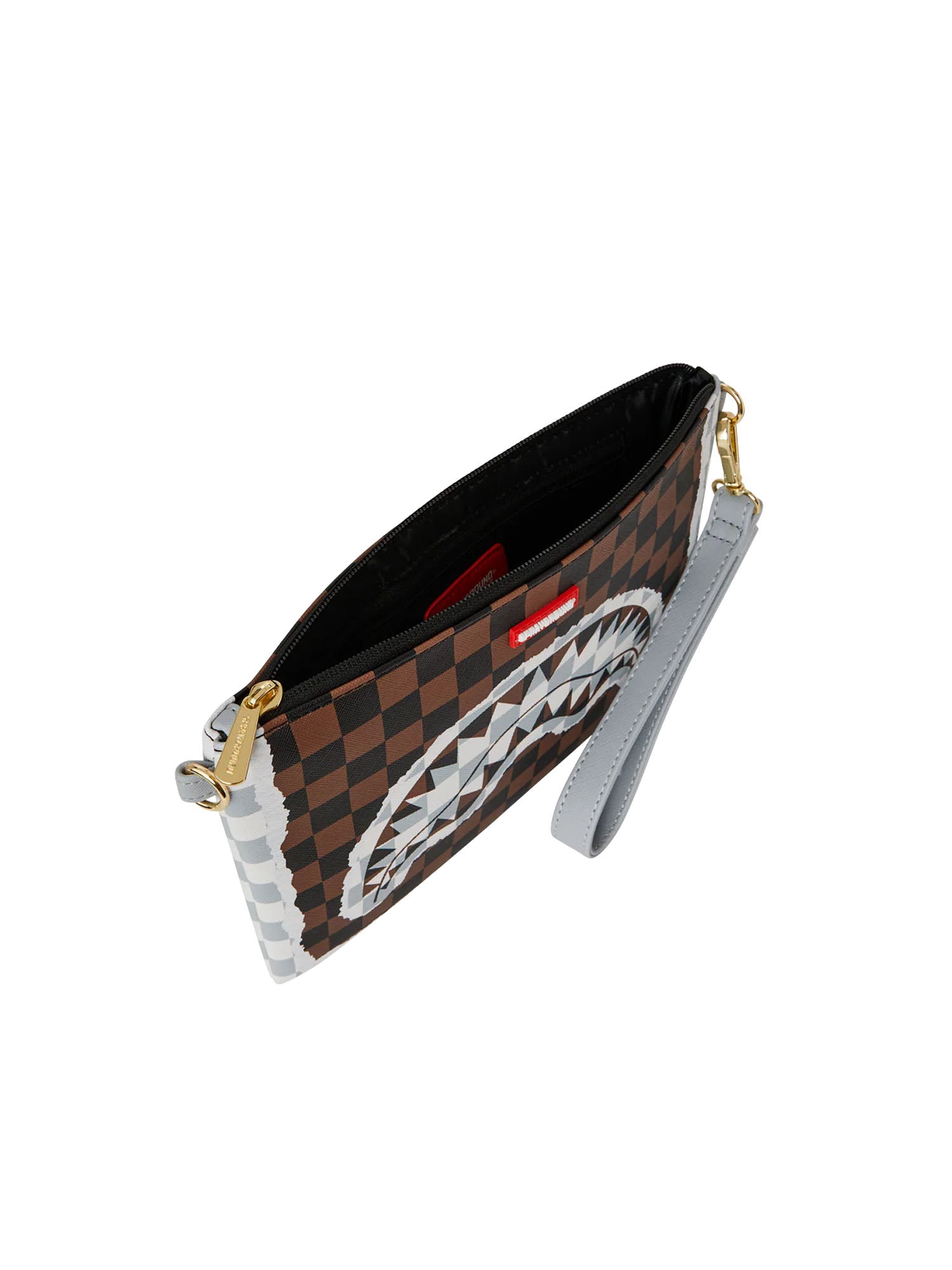 Sprayground Tear Check Crossover clutch Marrone