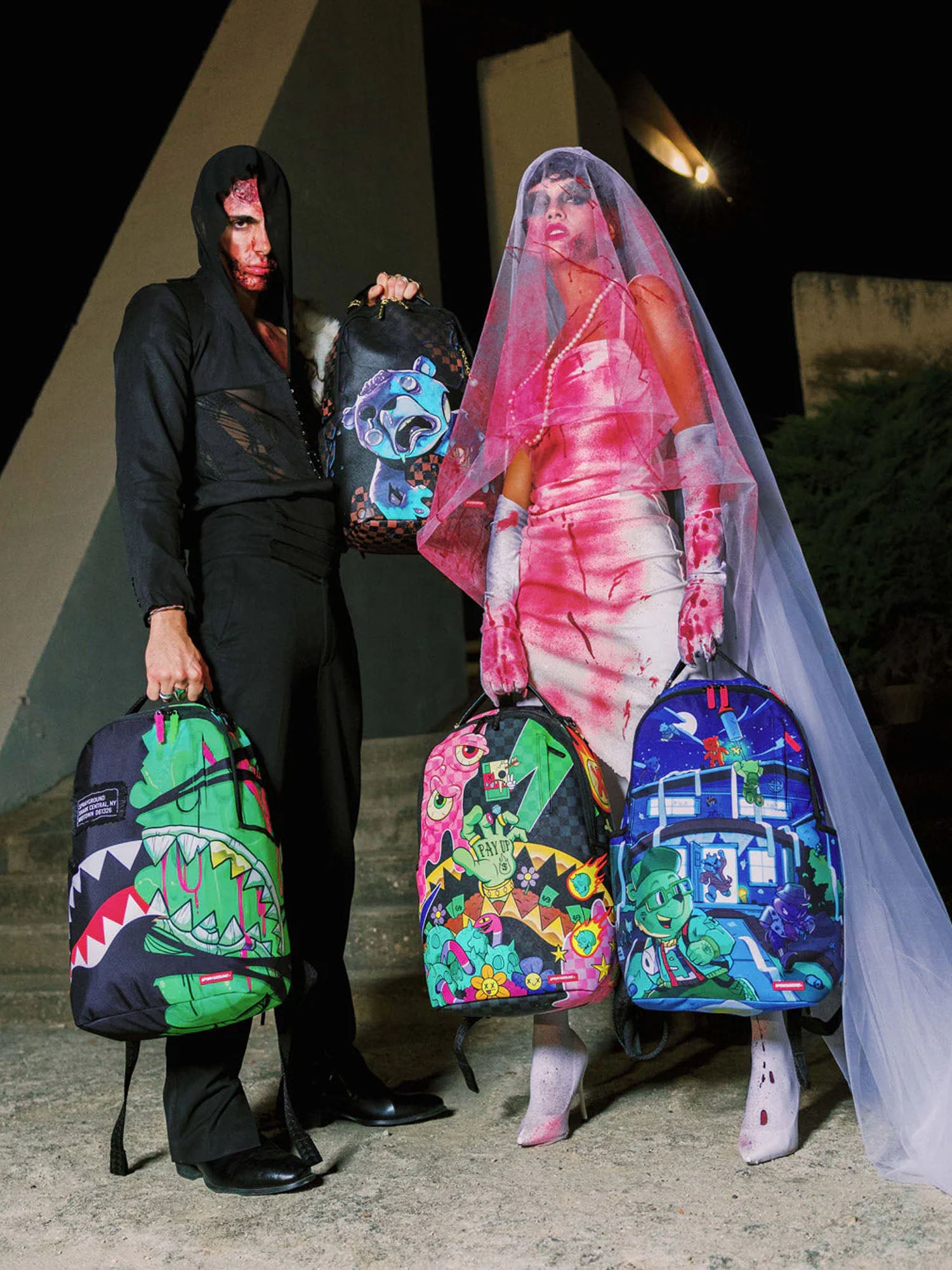 Sprayground Zombie Collage Backpack Multicolore