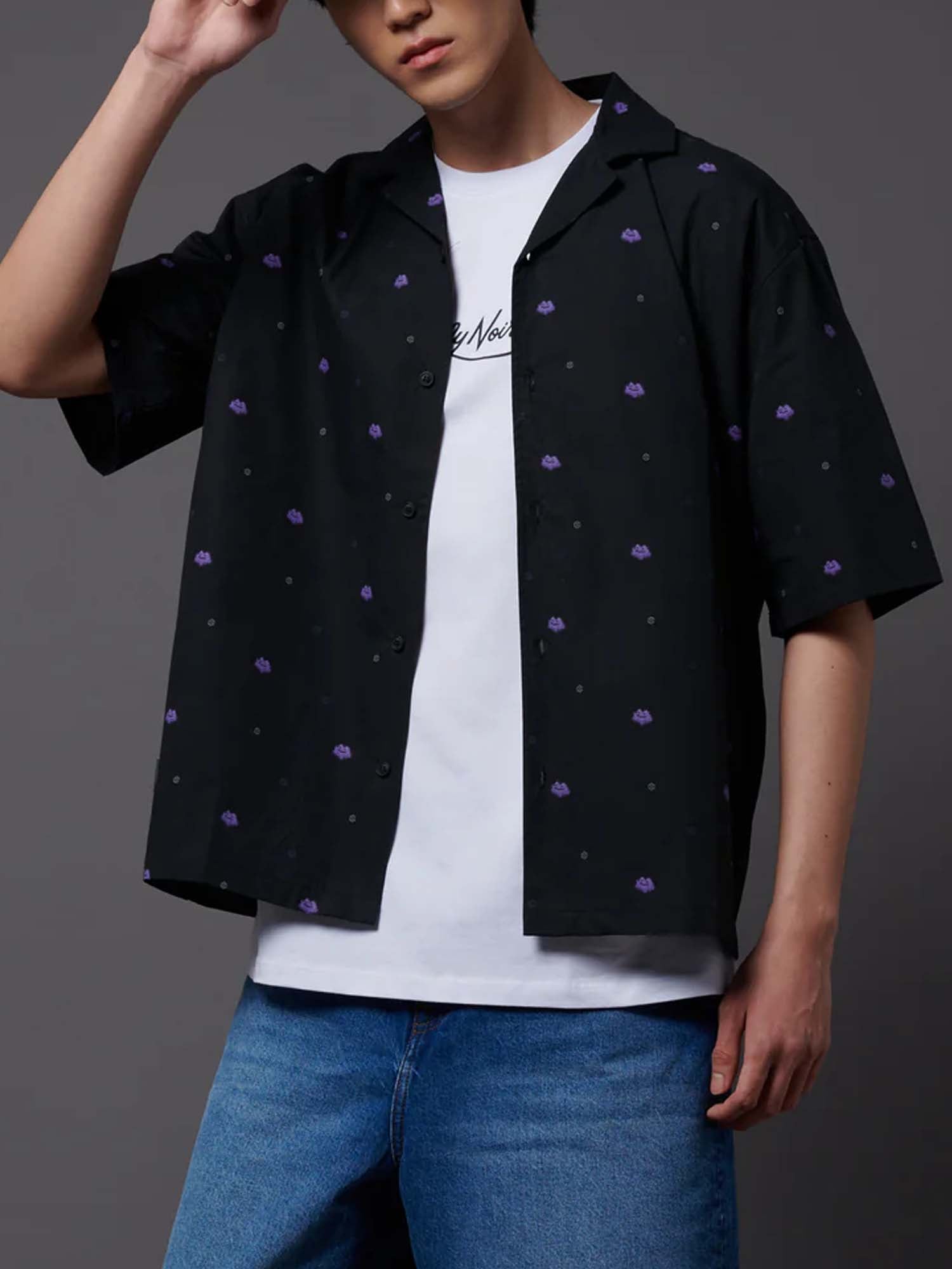 Dolly Noire Ditto Pattern Shirt Nero