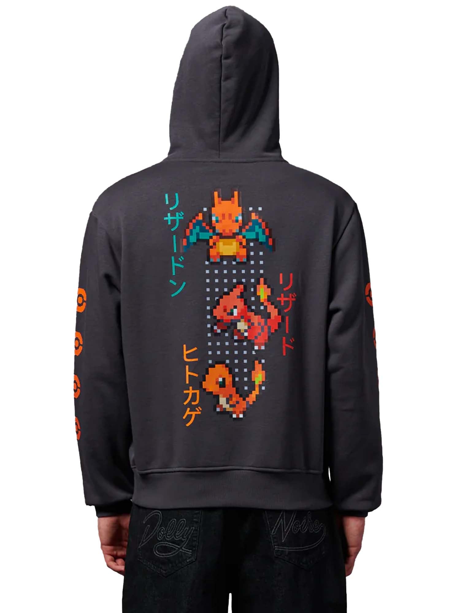 Dolly Noire Charizard Evolution Hoodie Grigio