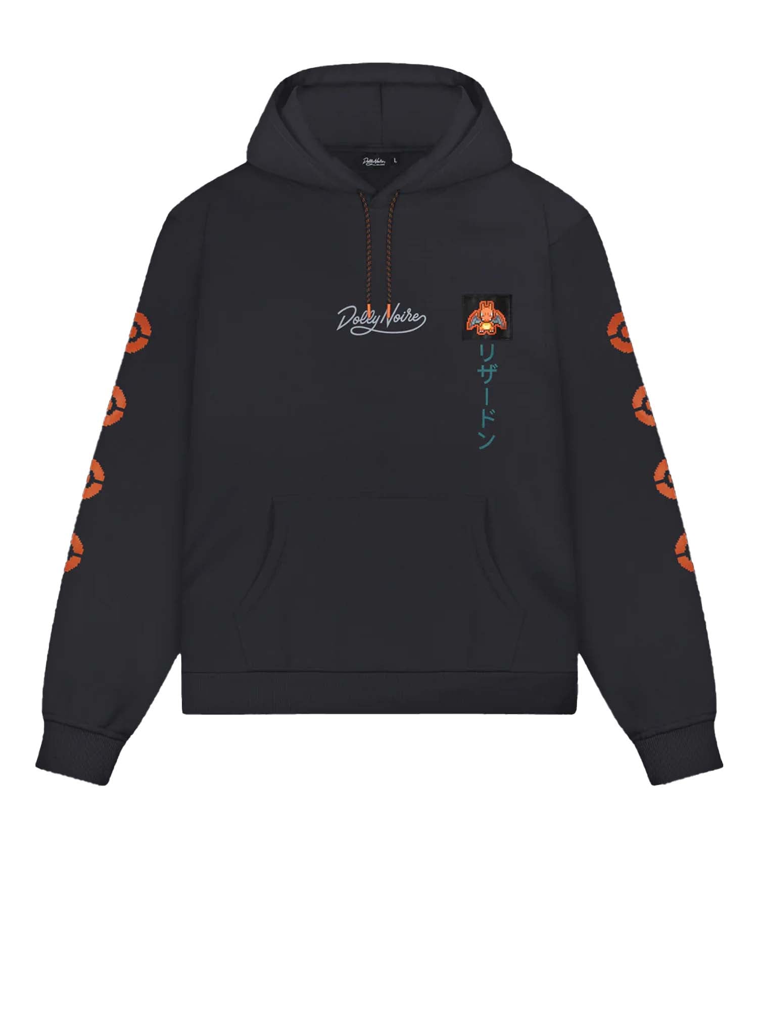 Dolly Noire Charizard Evolution Hoodie Grigio