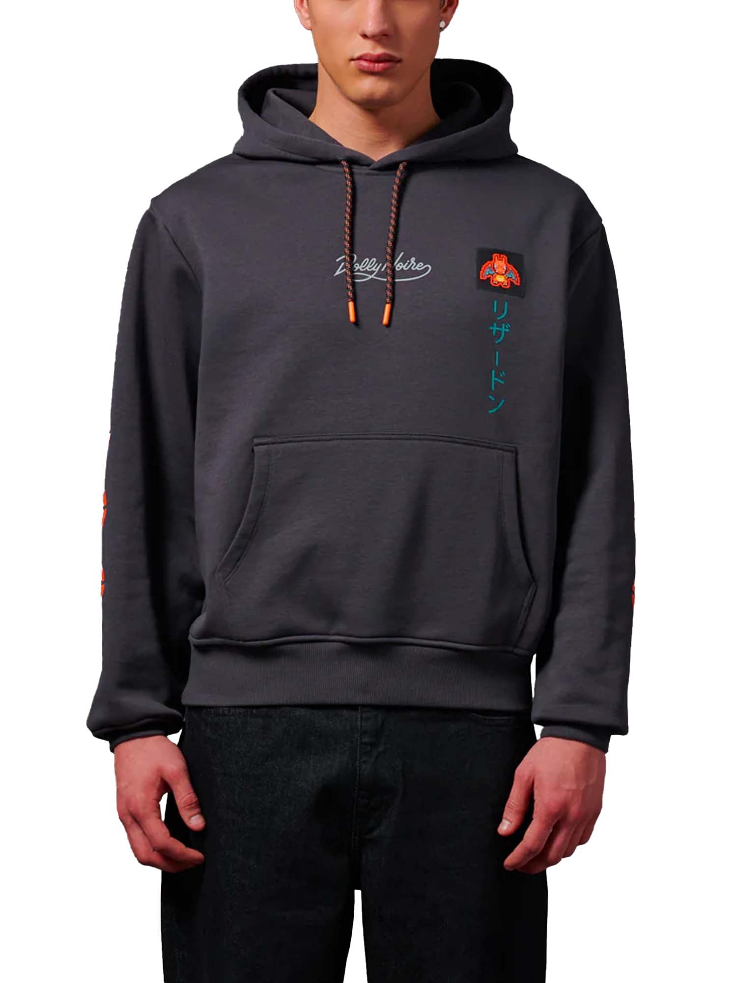 Dolly Noire Charizard Evolution Hoodie Grigio