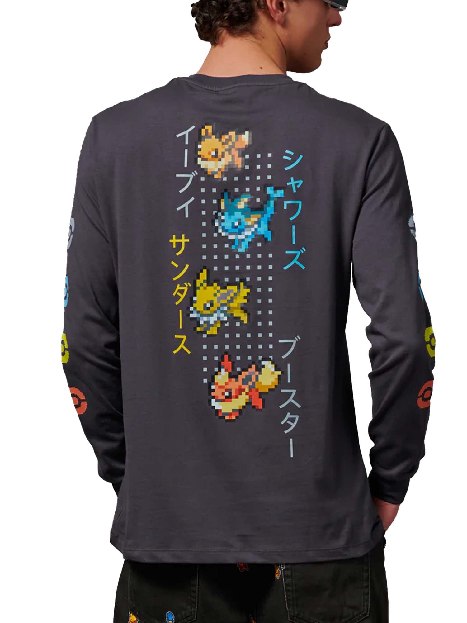 Dolly Noire Eevee Evolution Long Sleeves Tee Grigio