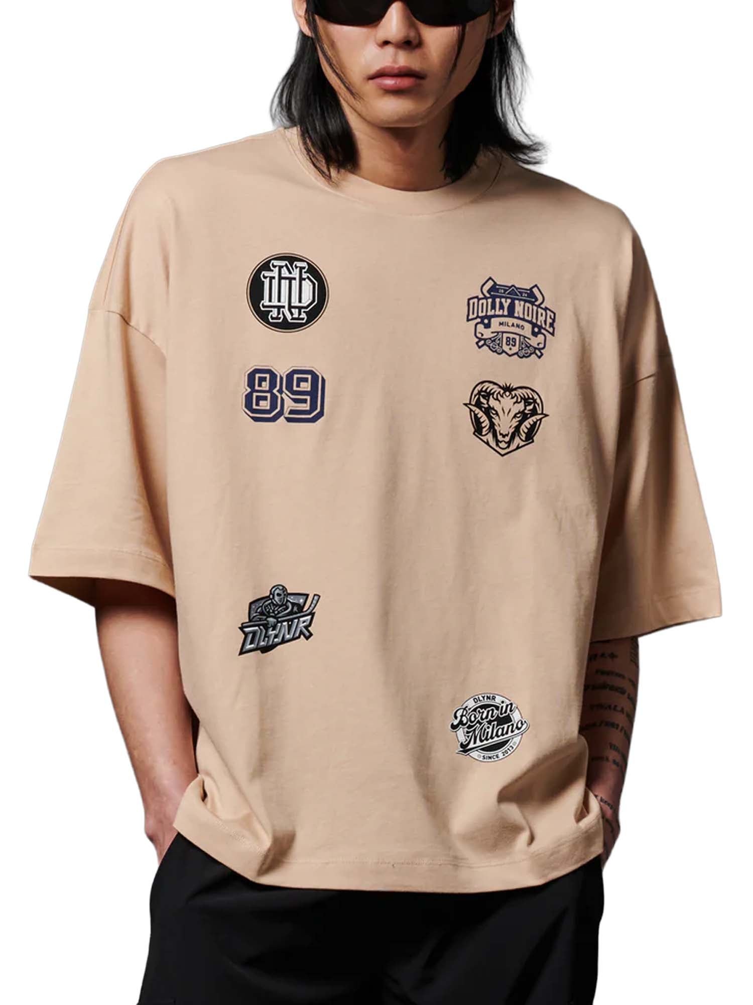 Dolly Noire Sport Club Over Tee Beige