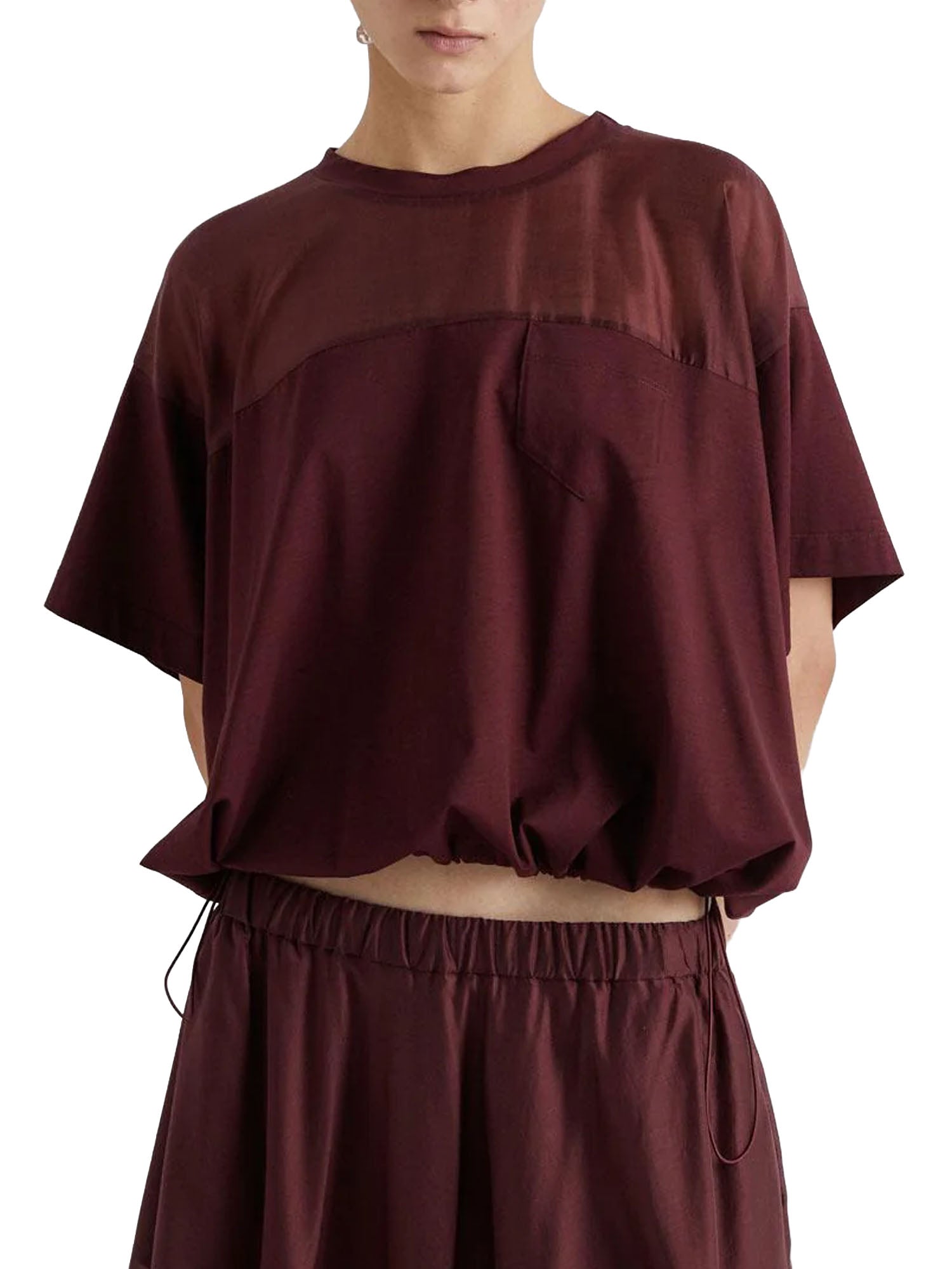 Meimei J. T-shirt a Manica Corta a Raglan Rosso