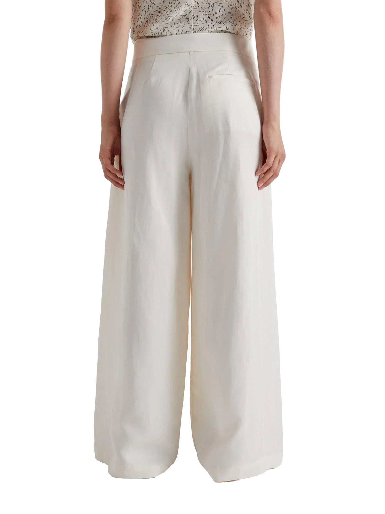 Meimei J. Pantalone di Linea Dritta a Gamba Larga Bianco