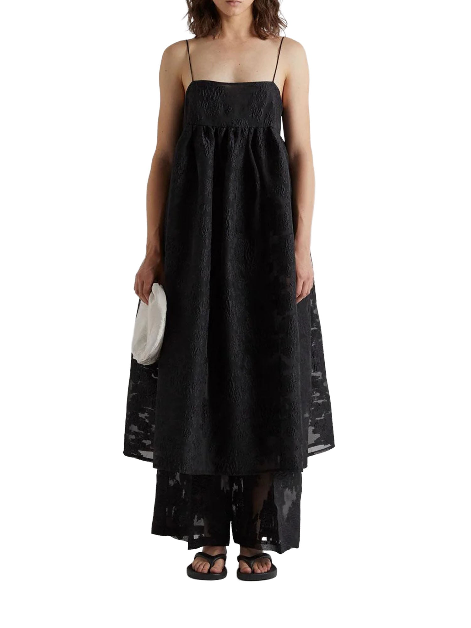 Meimei J. Abito Midi con Ampia Gonna Nero