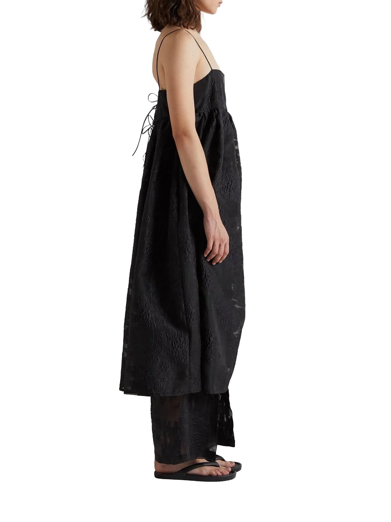 Meimei J. Abito Midi con Ampia Gonna Nero