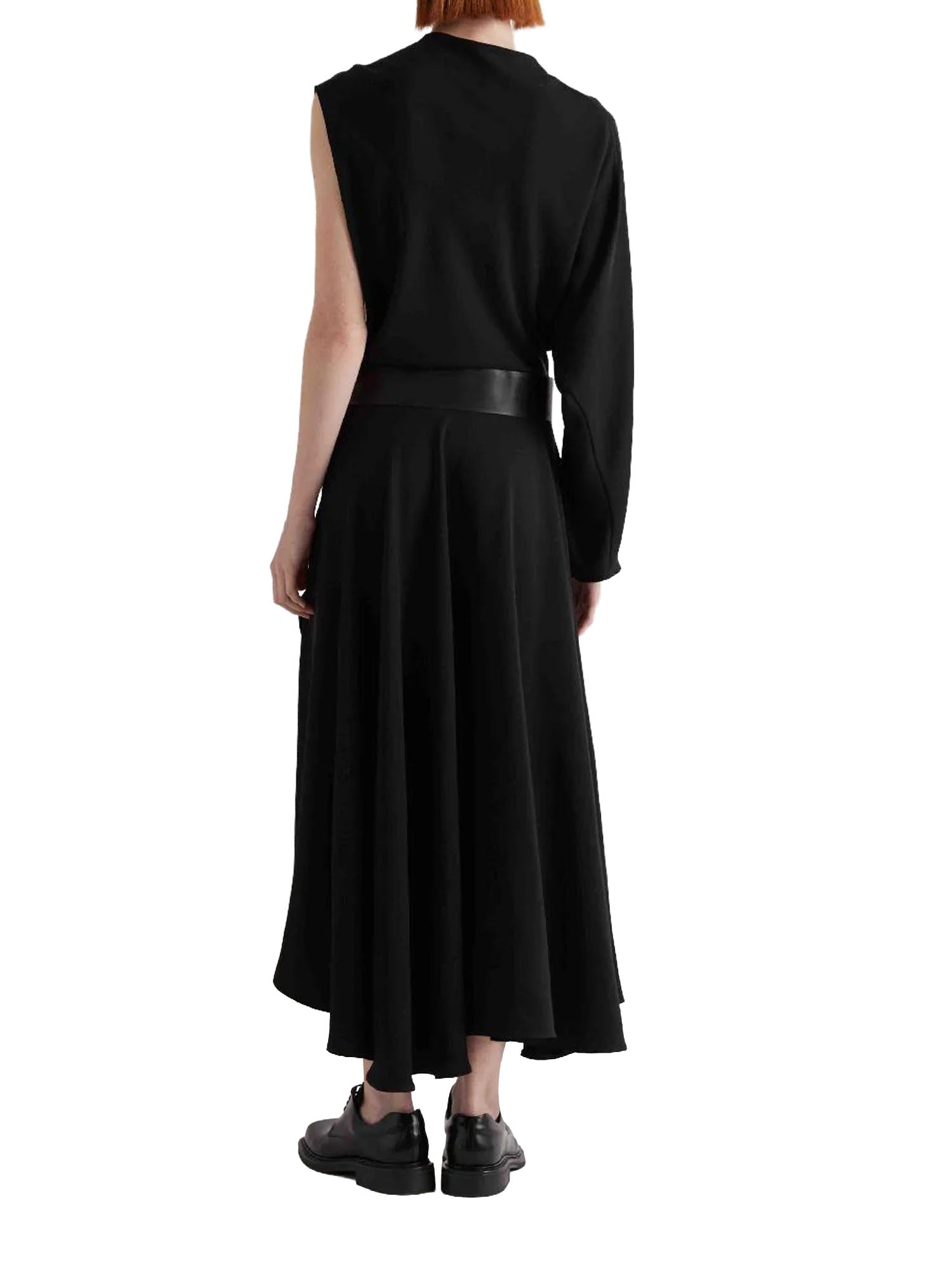 Meimei J. Abito lungo monospalla con ampia gonna Nero