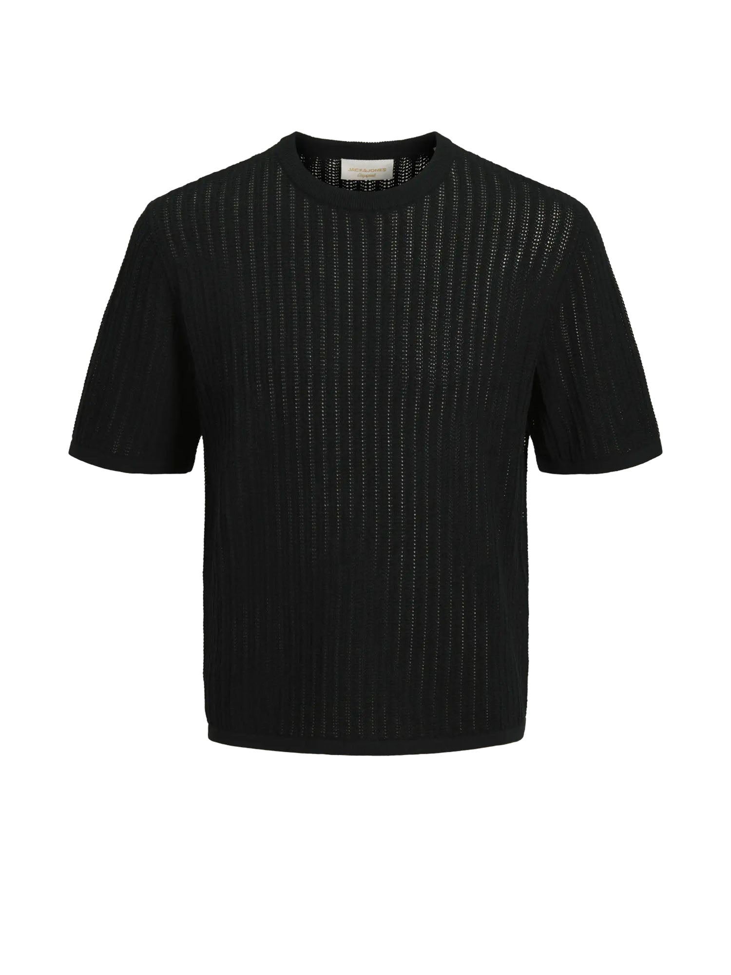 Jack & Jones T-shirt Jormaine Knit SS Crew Neck Nero
