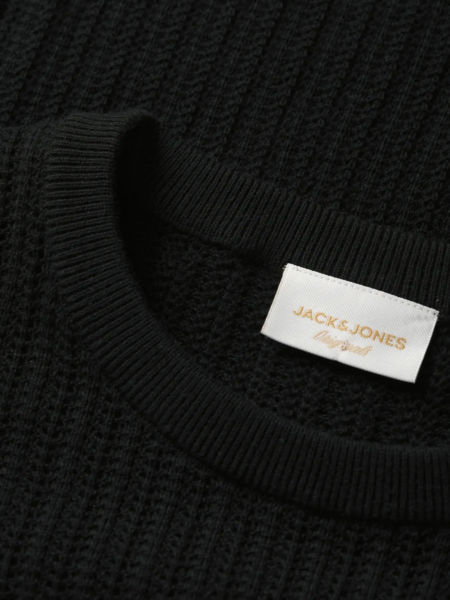 Jack & Jones T-shirt Jormaine Knit SS Crew Neck Nero