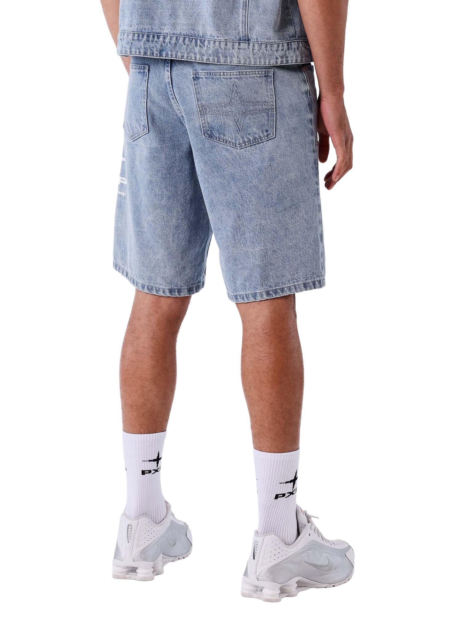 Project X Paris Short in denim Idea Azzurro