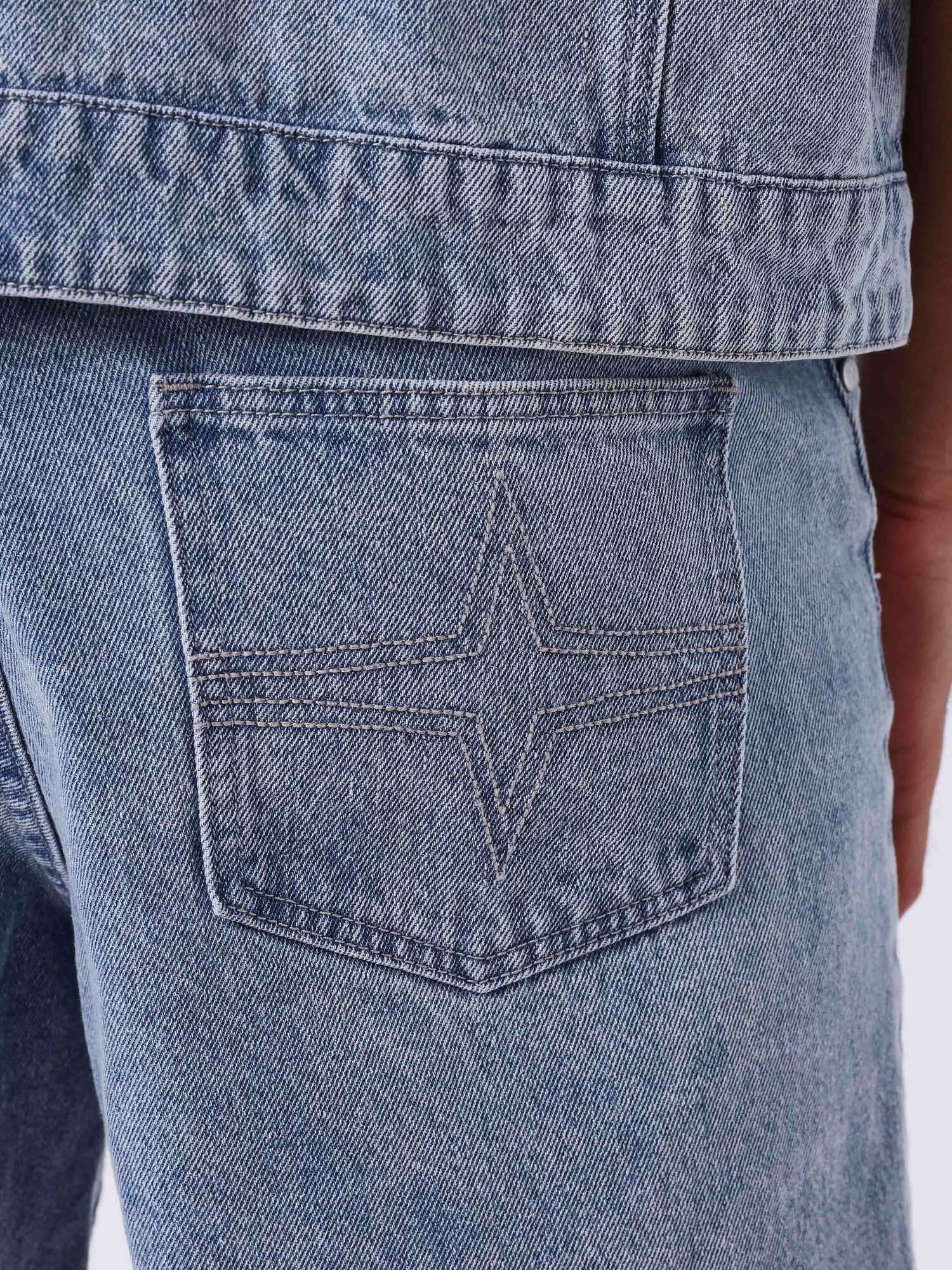 Project X Paris Short in denim Idea Azzurro