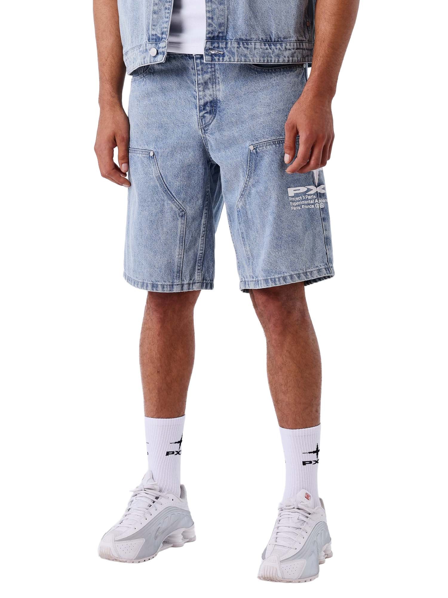 Project X Paris Short in denim Idea Azzurro