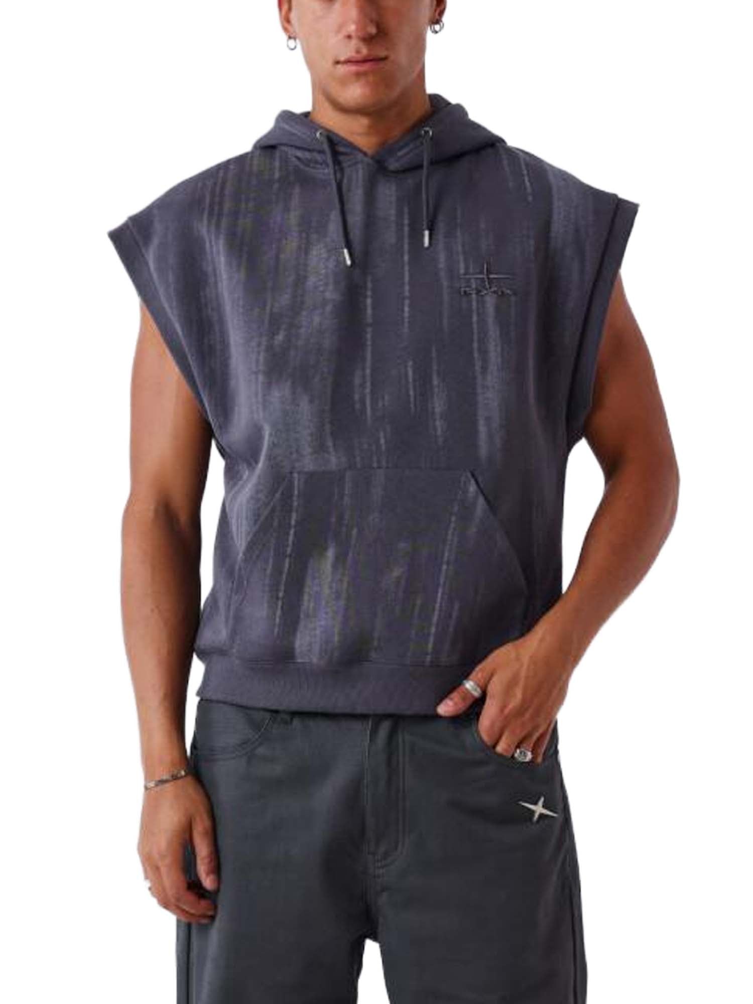 Project X Paris Felpa senza maniche con cappuccio Grigio