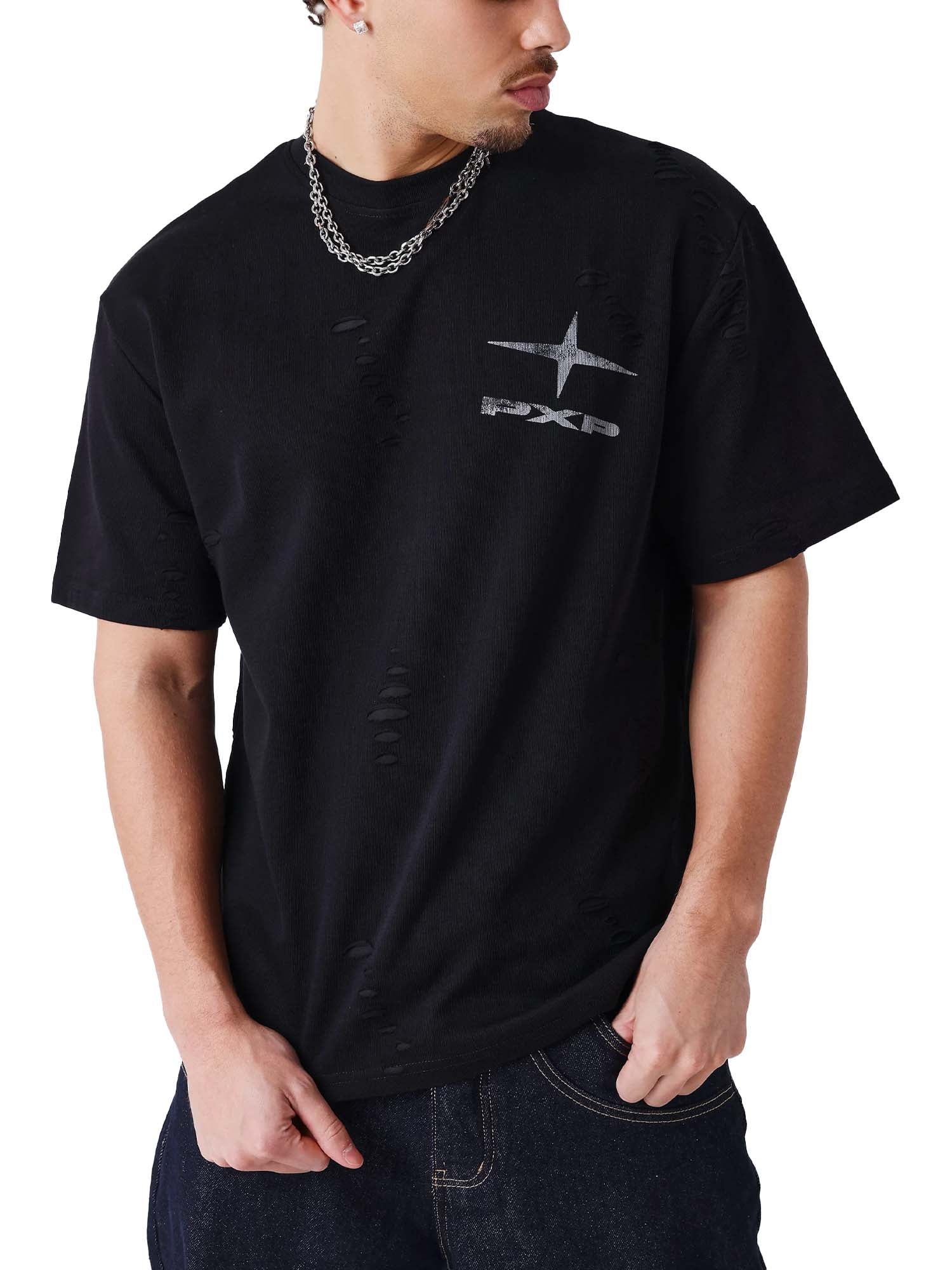 Project X Paris T-shirt con effetto strutturato Nero