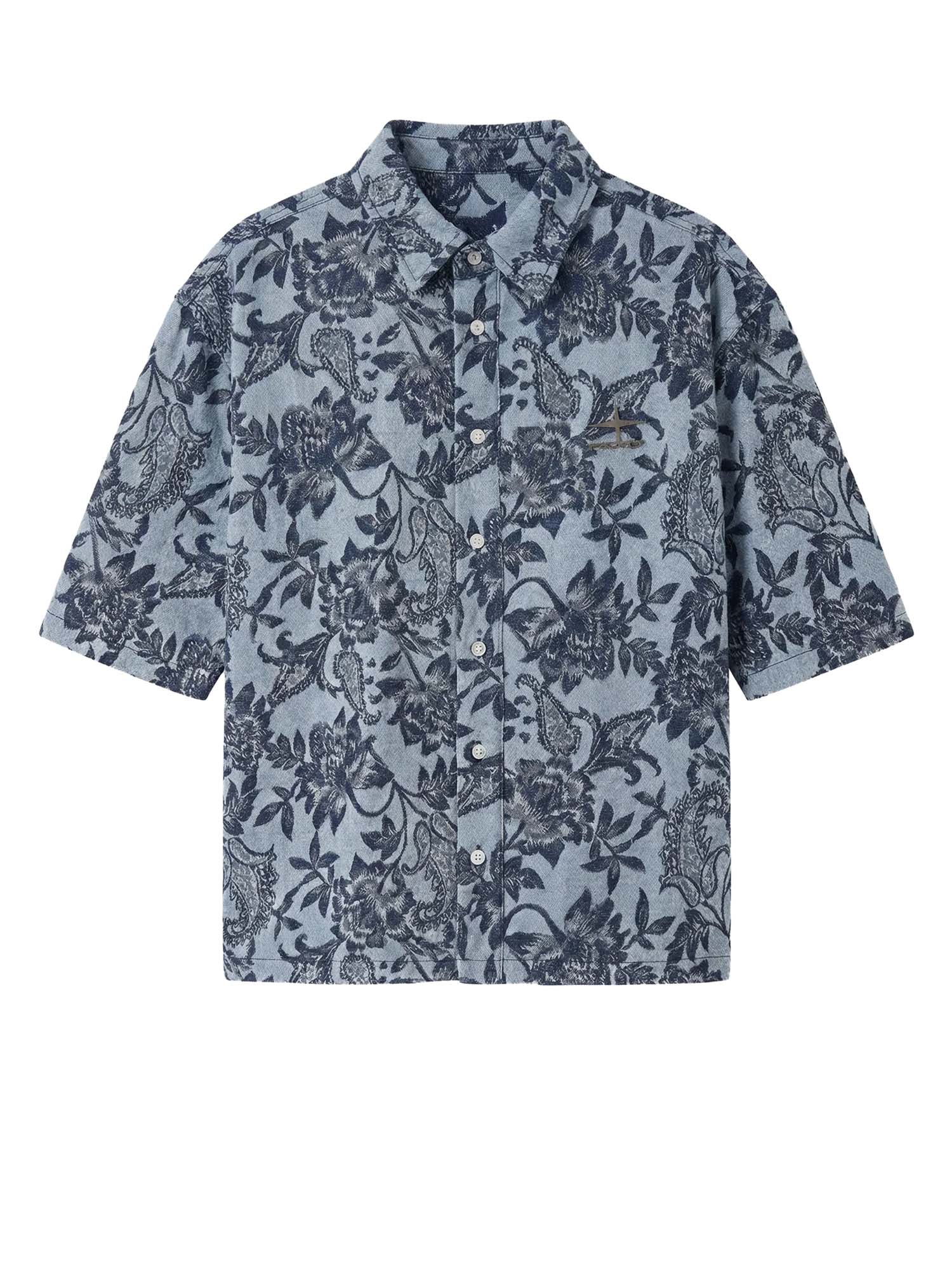 Project X Paris Camicia maniche corte Green Rush Blu