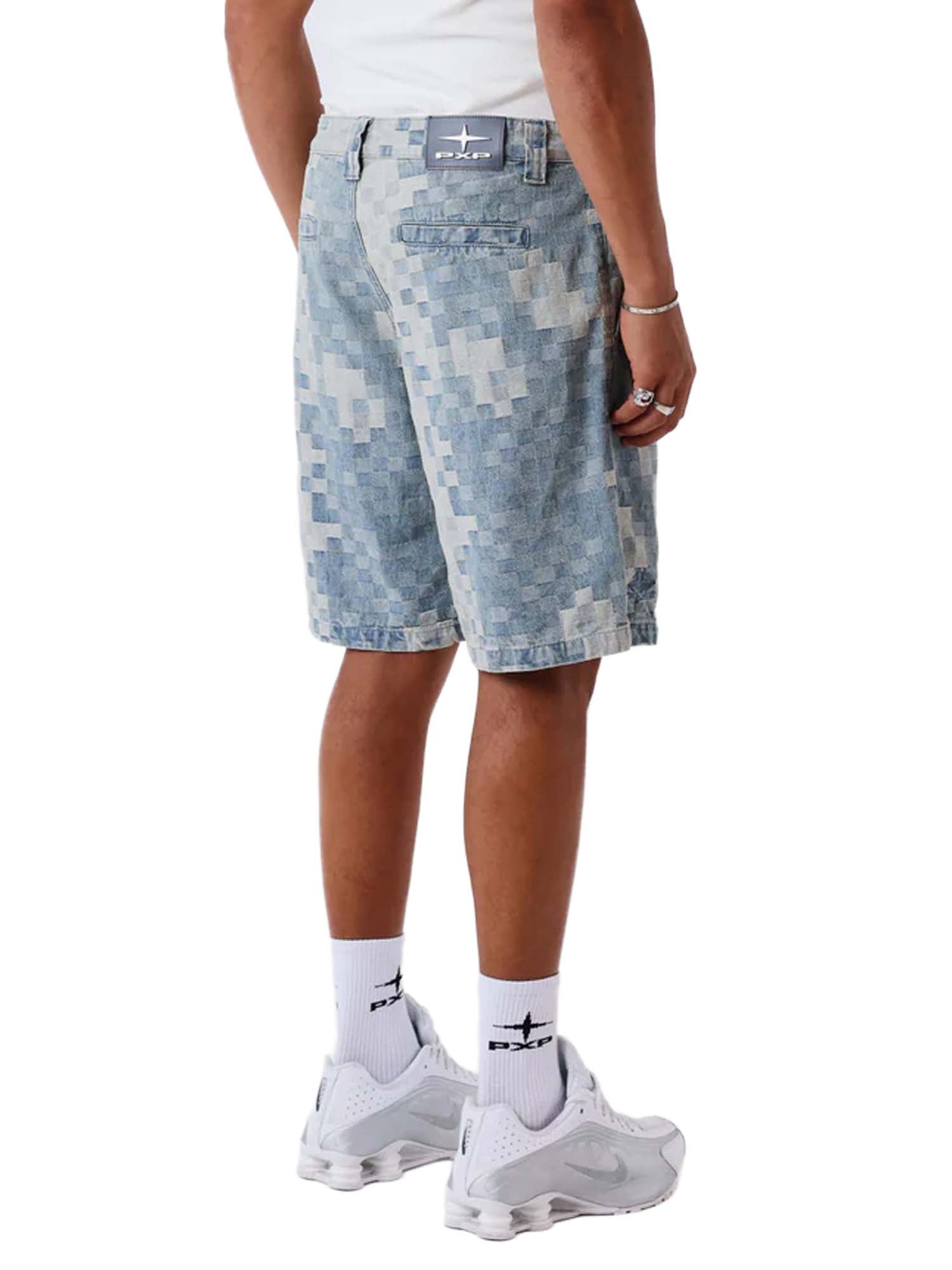 Project X Paris Shorts Blocks Denim Azzurro